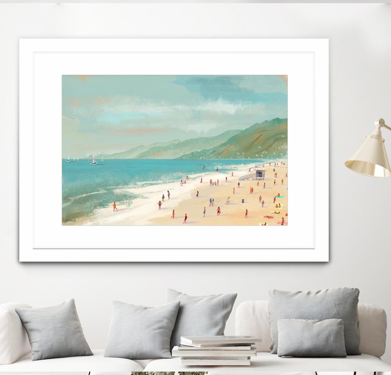 Santa Monica Beach by Pete Oswald on GIANT ART - multicolor coastal; landscapes