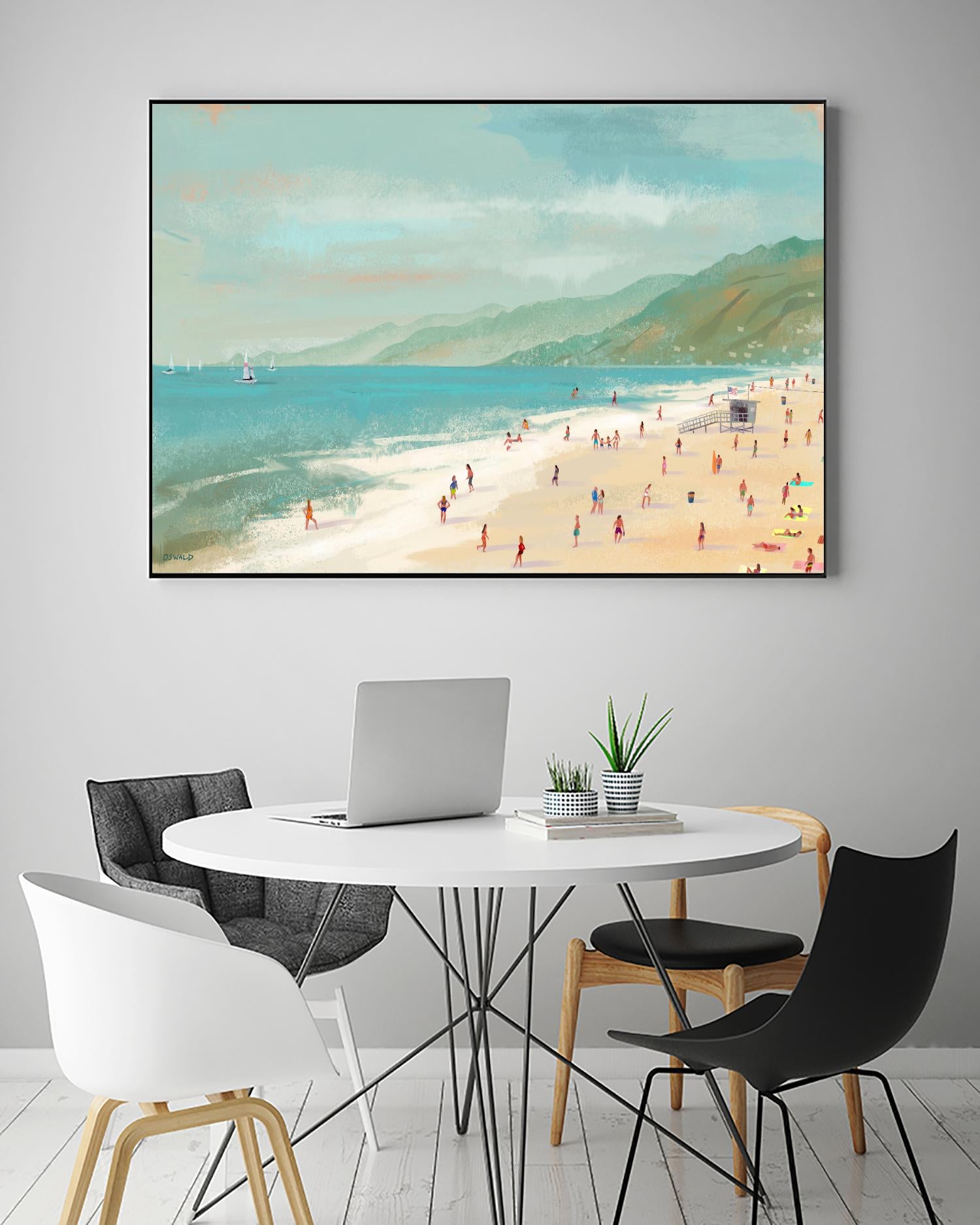 Santa Monica Beach by Pete Oswald on GIANT ART - multicolor coastal; landscapes