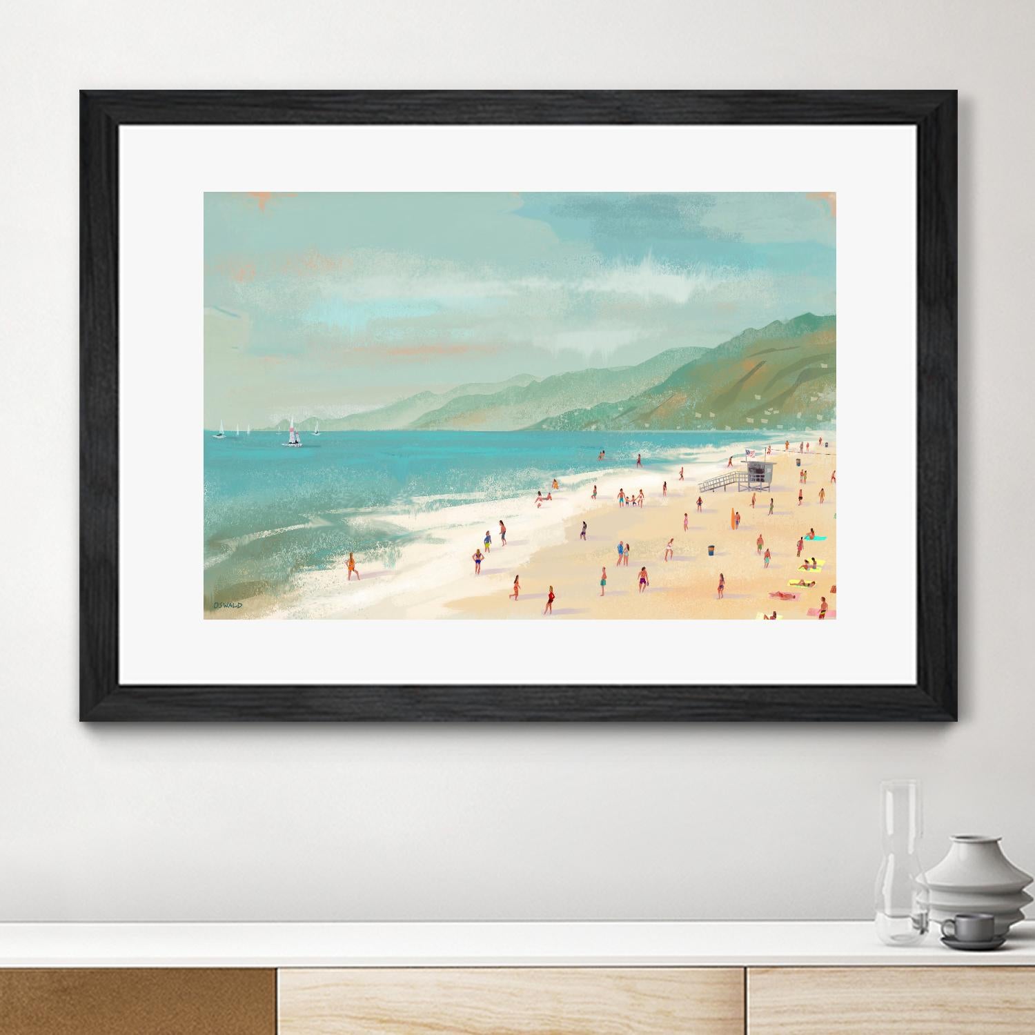 Santa Monica Beach by Pete Oswald on GIANT ART - multicolor coastal; landscapes