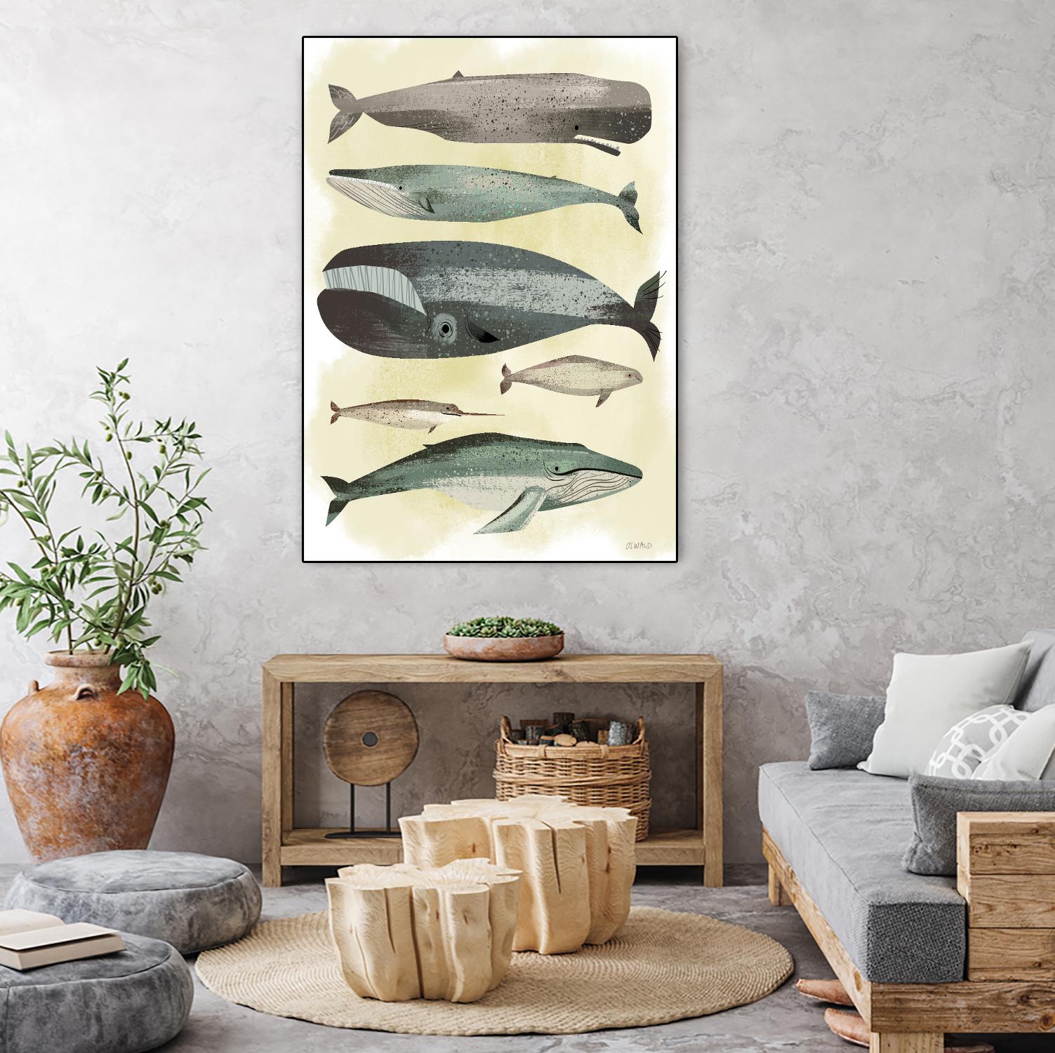 Whales by Pete Oswald on GIANT ART - multicolor animals