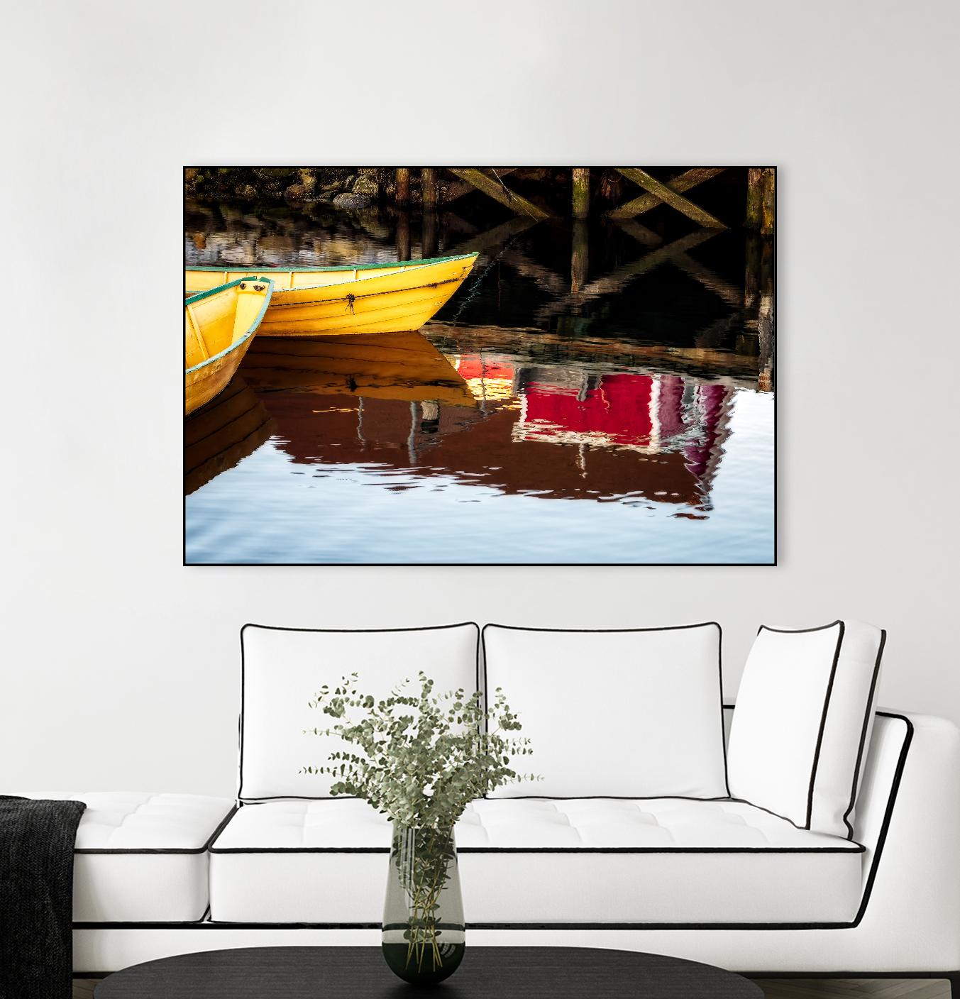 Dories and Reflection by David W. Pollard on GIANT ART - multicolor photography