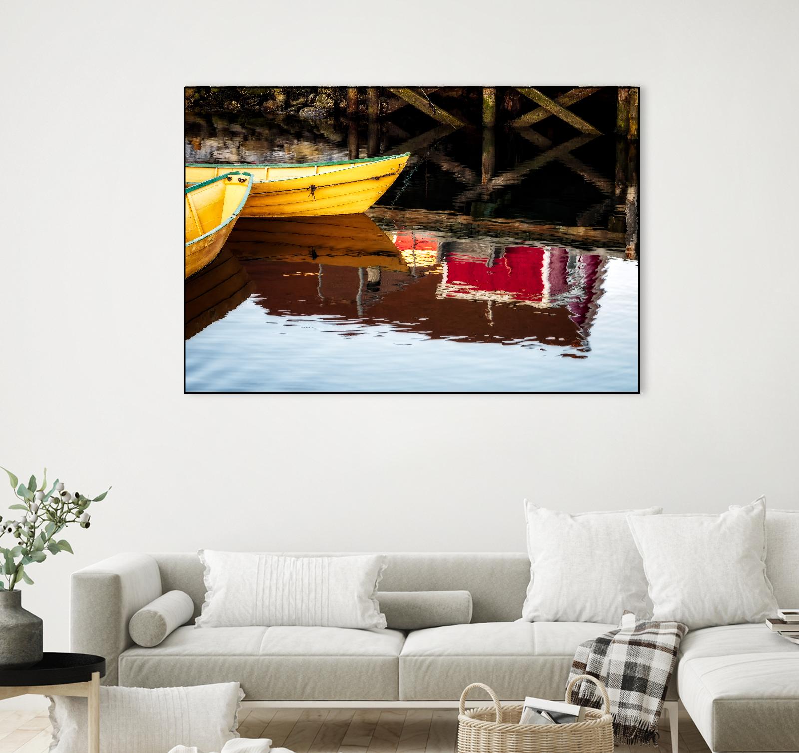 Dories and Reflection by David W. Pollard on GIANT ART - multicolor photography