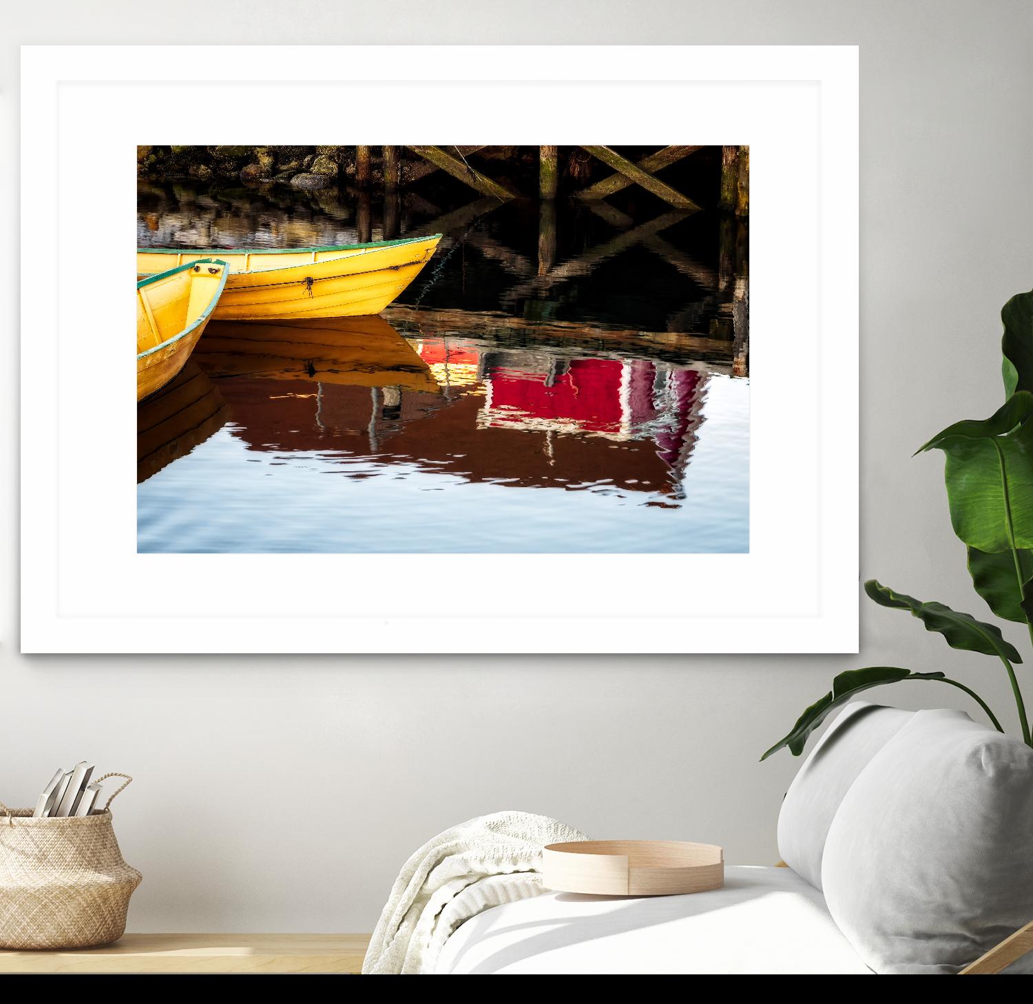 Dories and Reflection by David W. Pollard on GIANT ART - multicolor photography