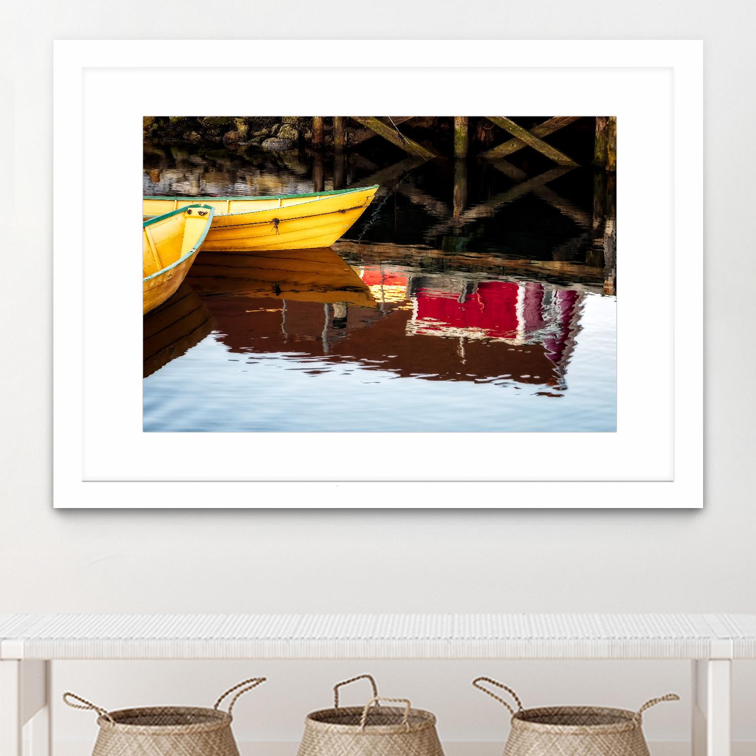 Dories and Reflection by David W. Pollard on GIANT ART - multicolor photography