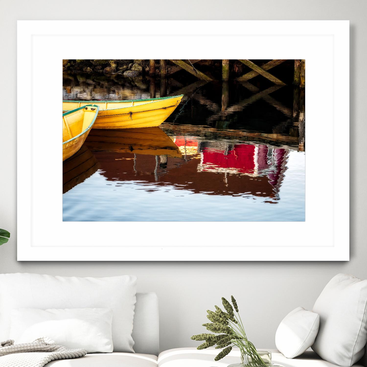Dories and Reflection by David W. Pollard on GIANT ART - multicolor photography