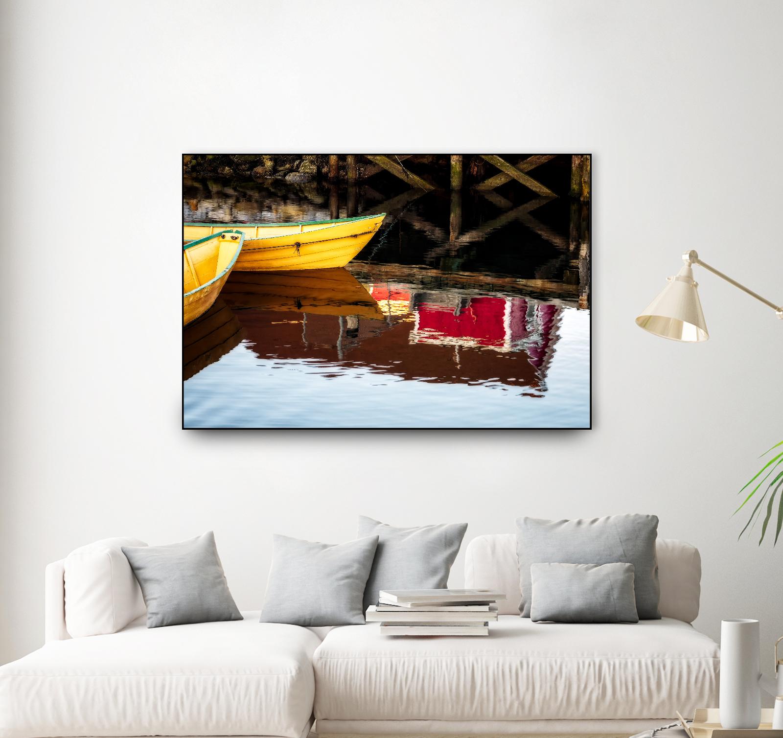 Dories and Reflection by David W. Pollard on GIANT ART - multicolor photography
