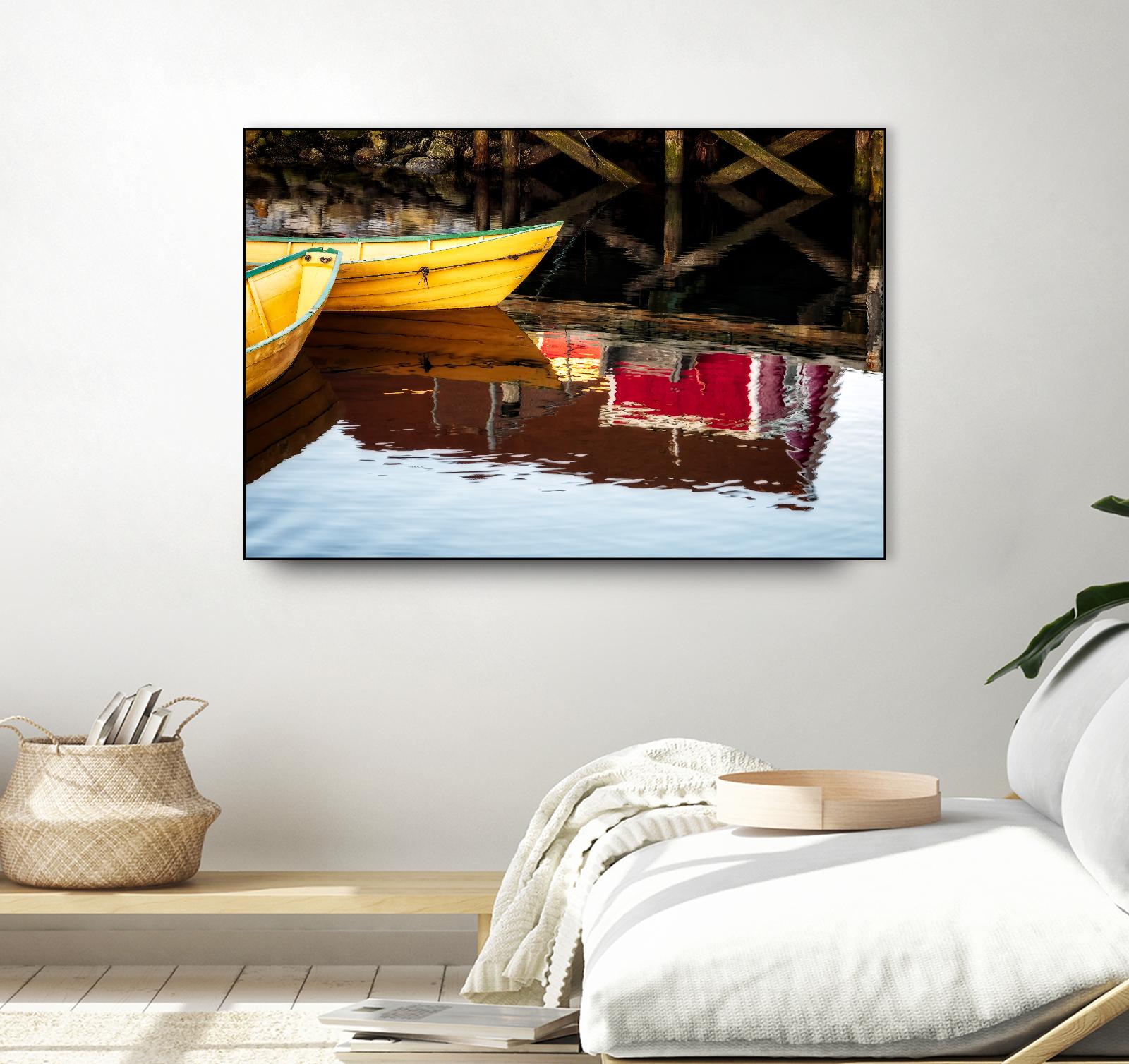Dories and Reflection by David W. Pollard on GIANT ART - multicolor photography