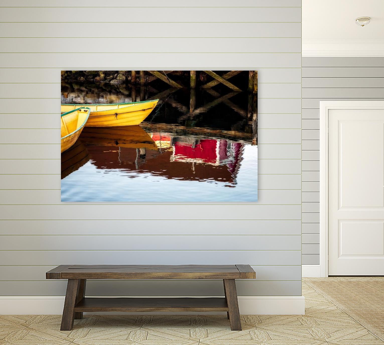 Dories and Reflection by David W. Pollard on GIANT ART - multicolor photography