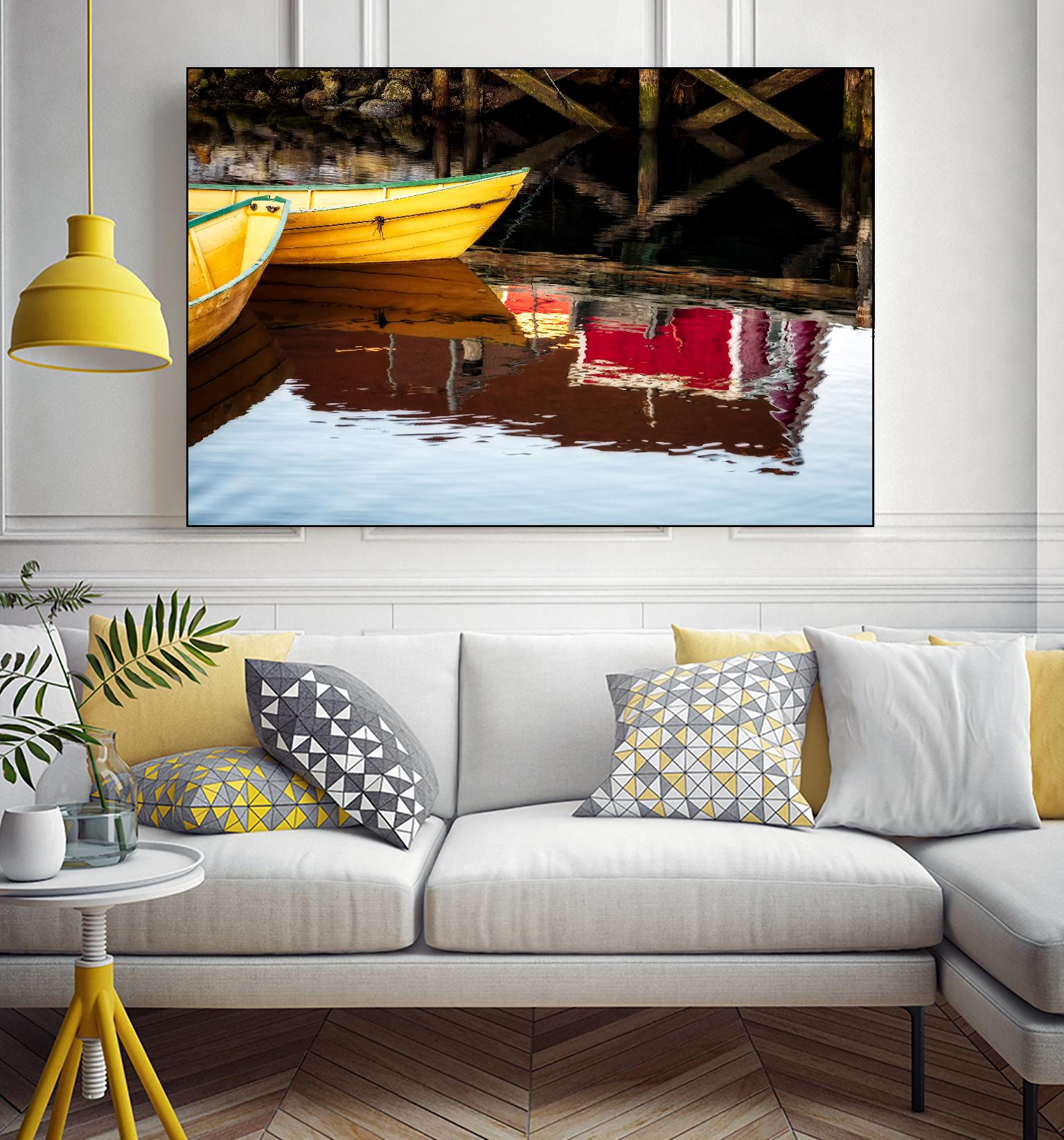 Dories and Reflection by David W. Pollard on GIANT ART - multicolor photography