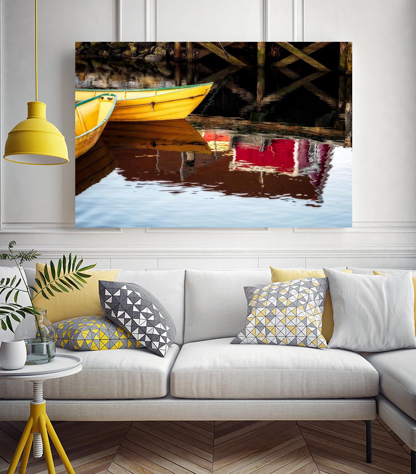 Dories and Reflection by David W. Pollard on GIANT ART - multicolor photography