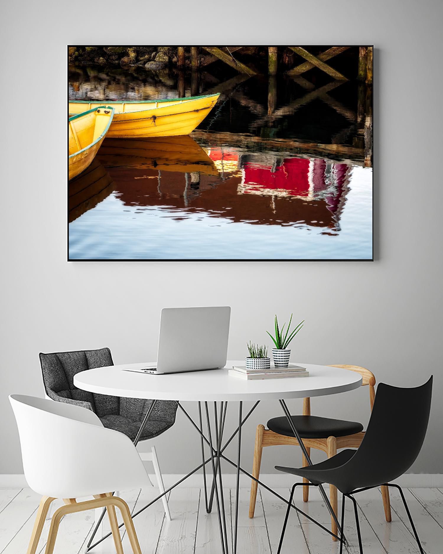 Dories and Reflection by David W. Pollard on GIANT ART - multicolor photography