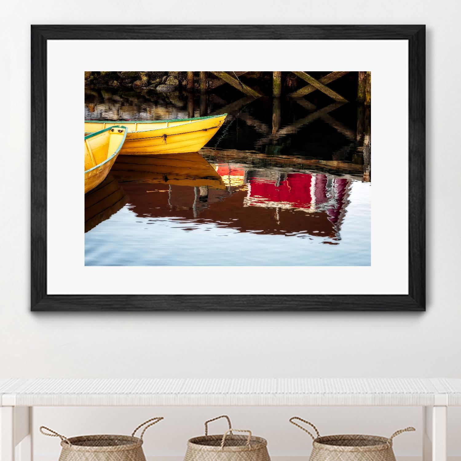 Dories and Reflection by David W. Pollard on GIANT ART - multicolor photography