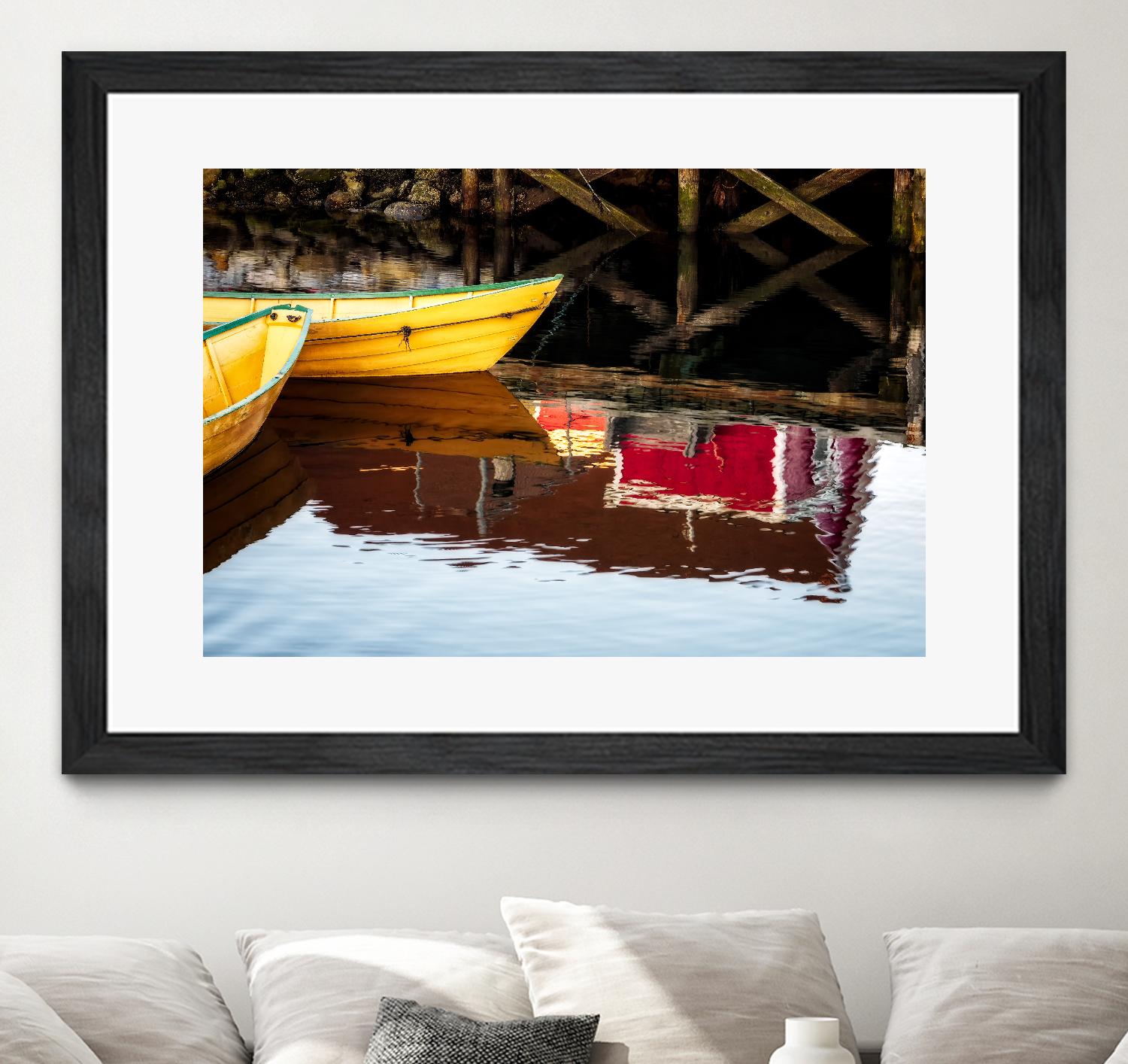 Dories and Reflection by David W. Pollard on GIANT ART - multicolor photography