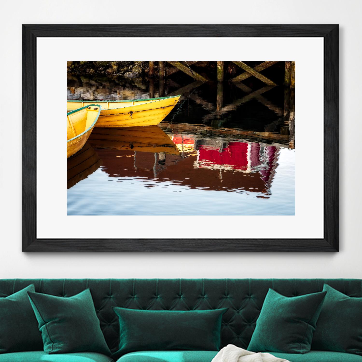 Dories and Reflection by David W. Pollard on GIANT ART - multicolor photography