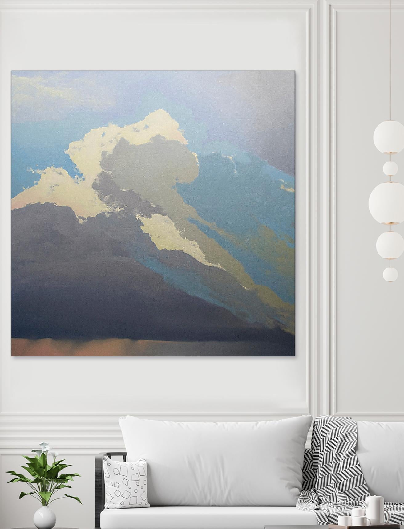 Storm over Chisos by Cap Pannell on GIANT ART - blue, white contemporary, landscapes, clouds, storms