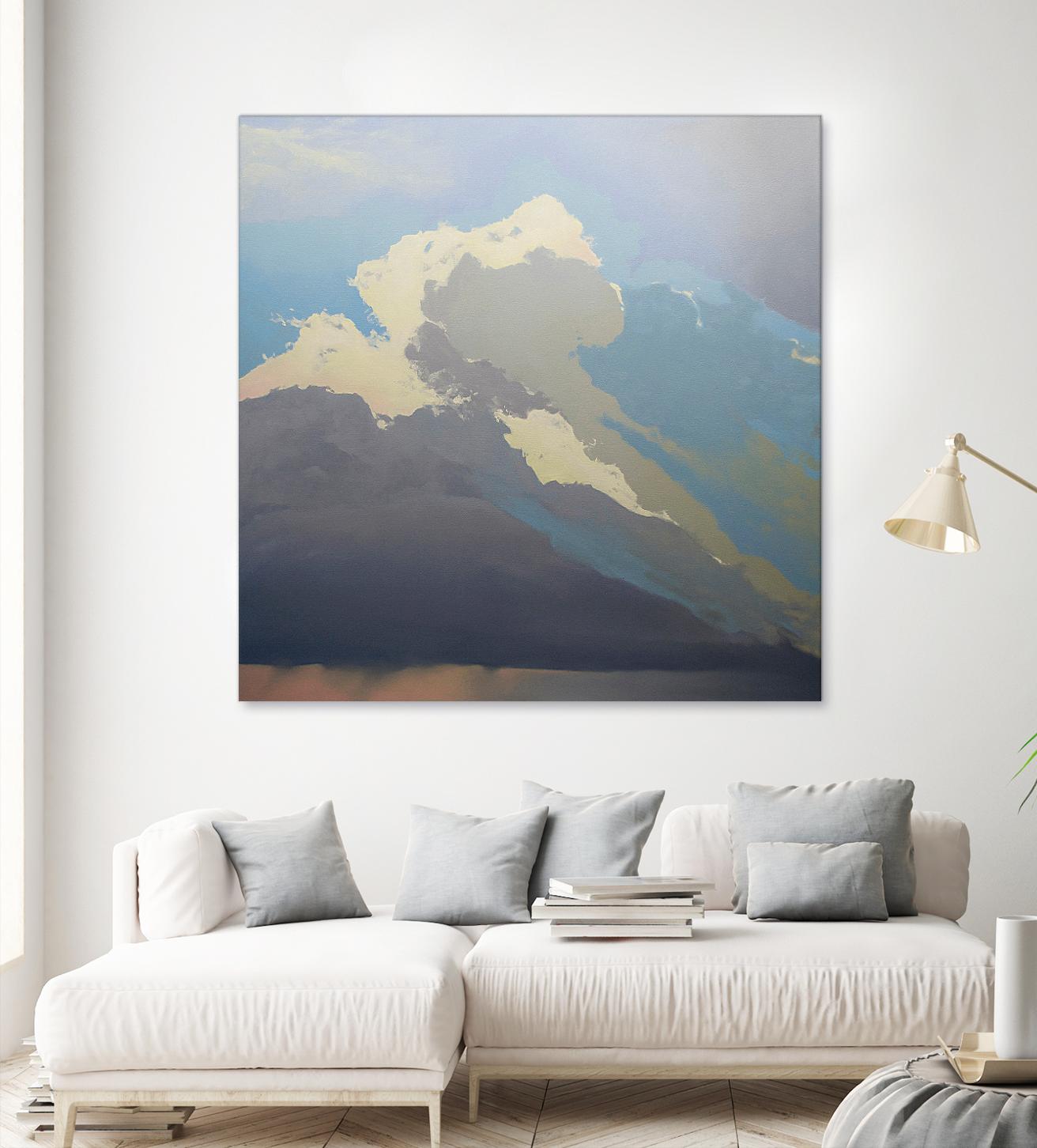 Storm over Chisos by Cap Pannell on GIANT ART - blue, white contemporary, landscapes, clouds, storms