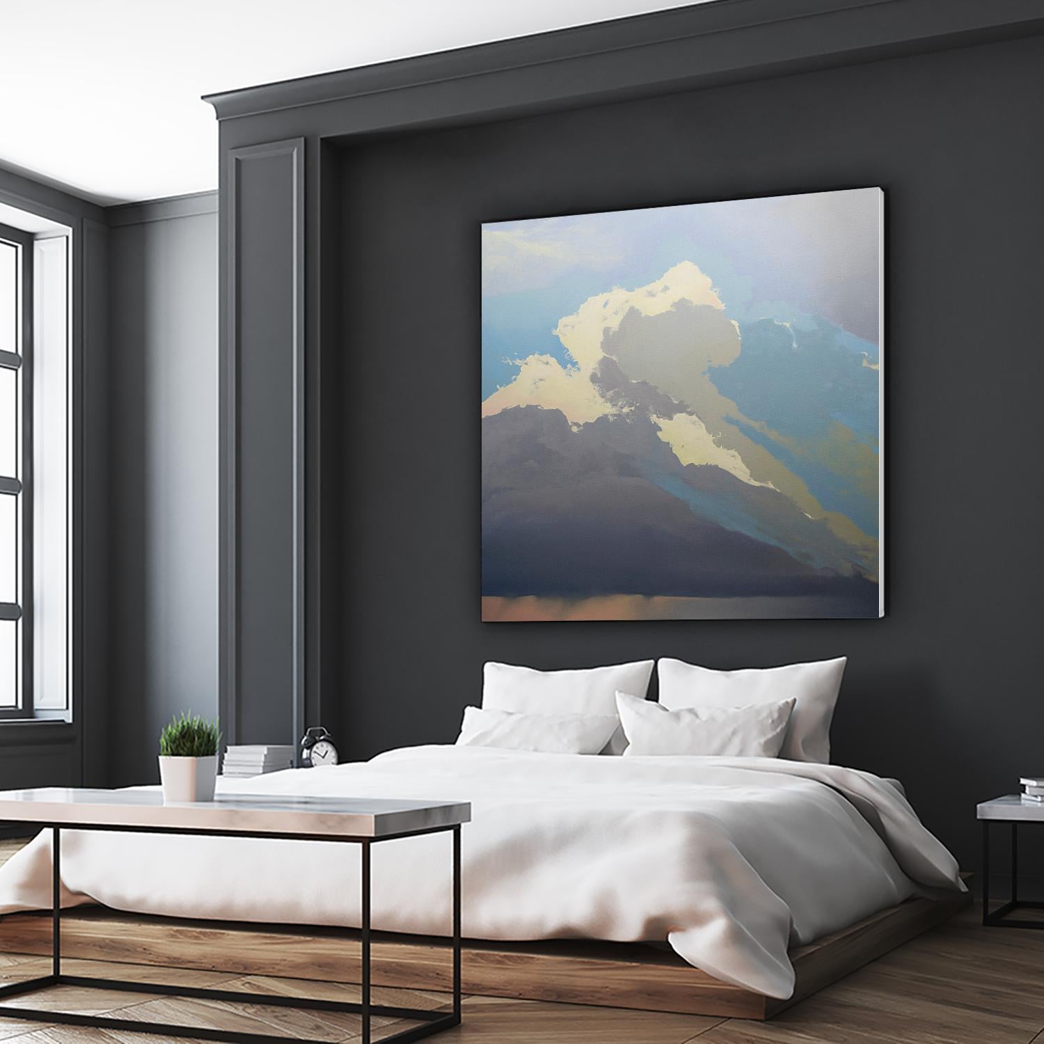 Storm over Chisos by Cap Pannell on GIANT ART - blue, white contemporary, landscapes, clouds, storms