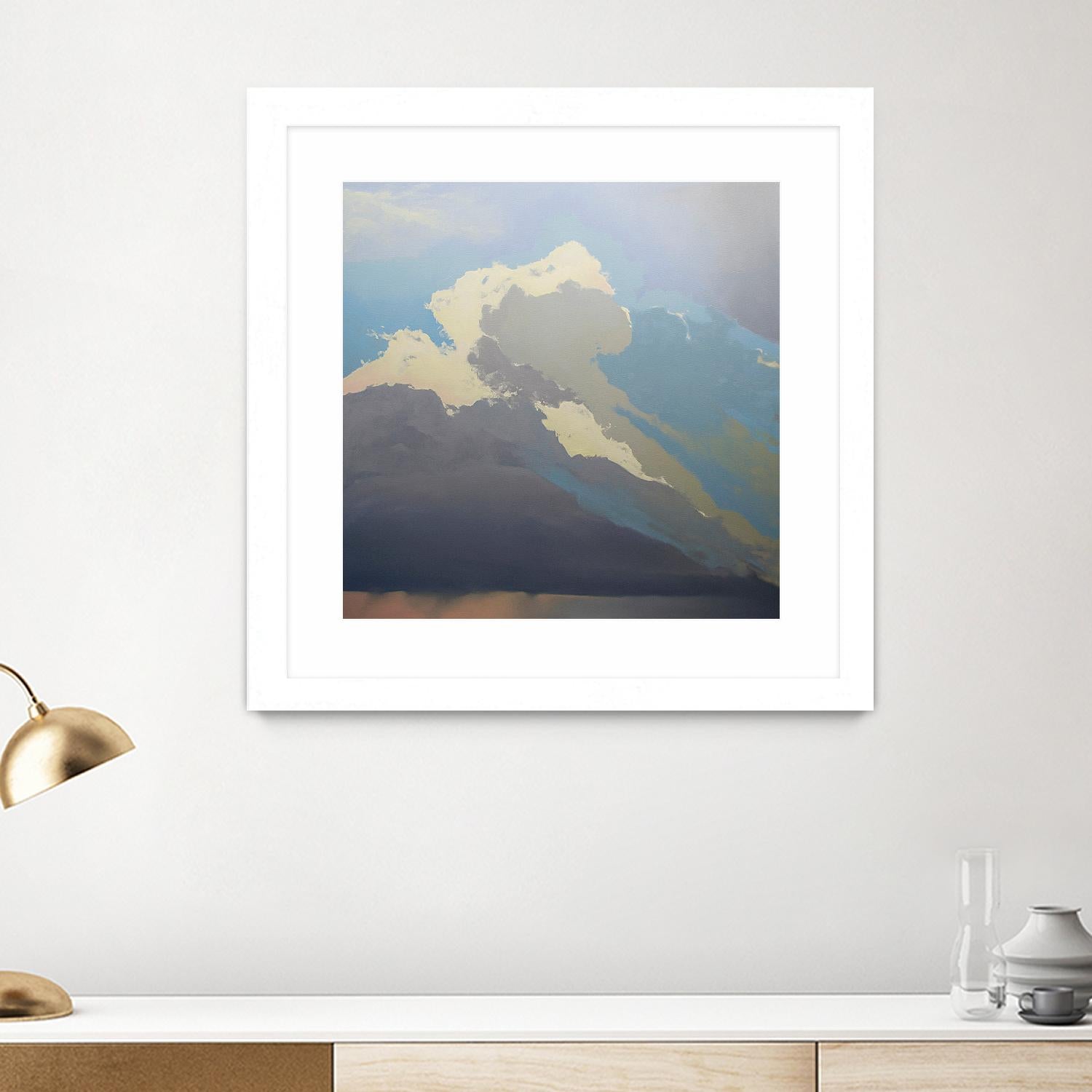 Storm over Chisos by Cap Pannell on GIANT ART - blue, white contemporary, landscapes, clouds, storms