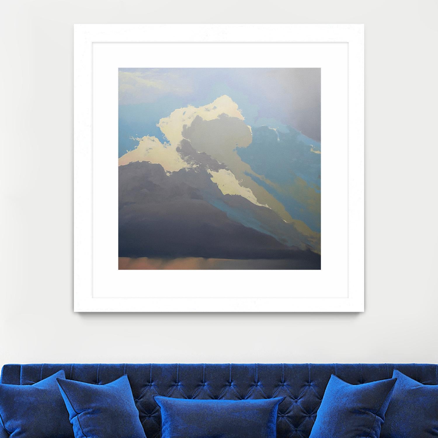 Storm over Chisos by Cap Pannell on GIANT ART - blue, white contemporary, landscapes, clouds, storms