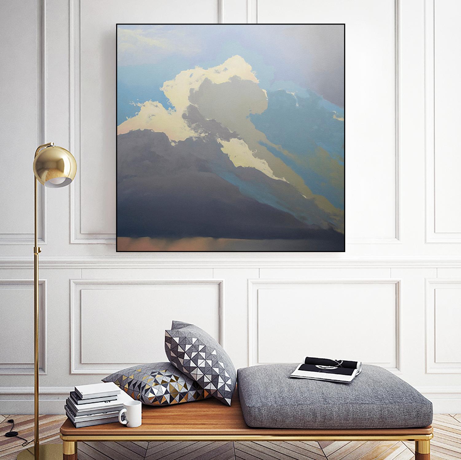 Storm over Chisos by Cap Pannell on GIANT ART - blue, white contemporary, landscapes, clouds, storms