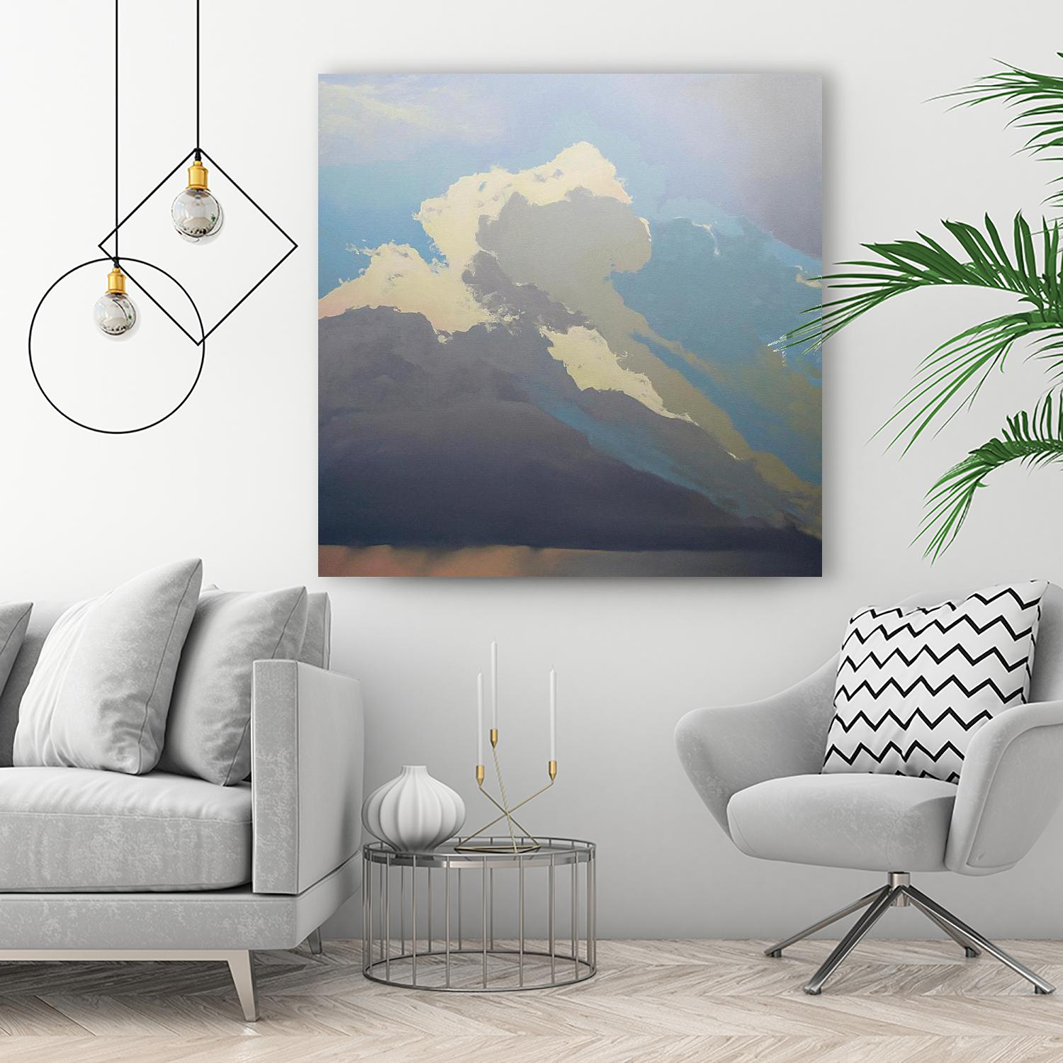 Storm over Chisos by Cap Pannell on GIANT ART - blue, white contemporary, landscapes, clouds, storms