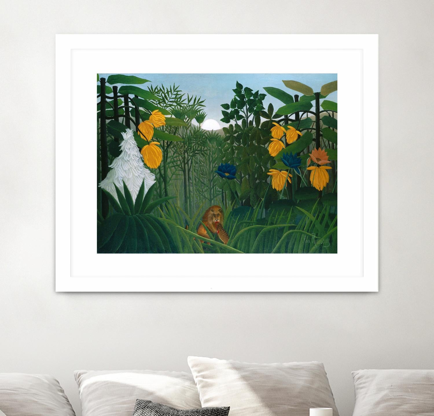 The Repast of the Lion by Henri Rousseau on GIANT ART - multicolor museum; landscapes; animals