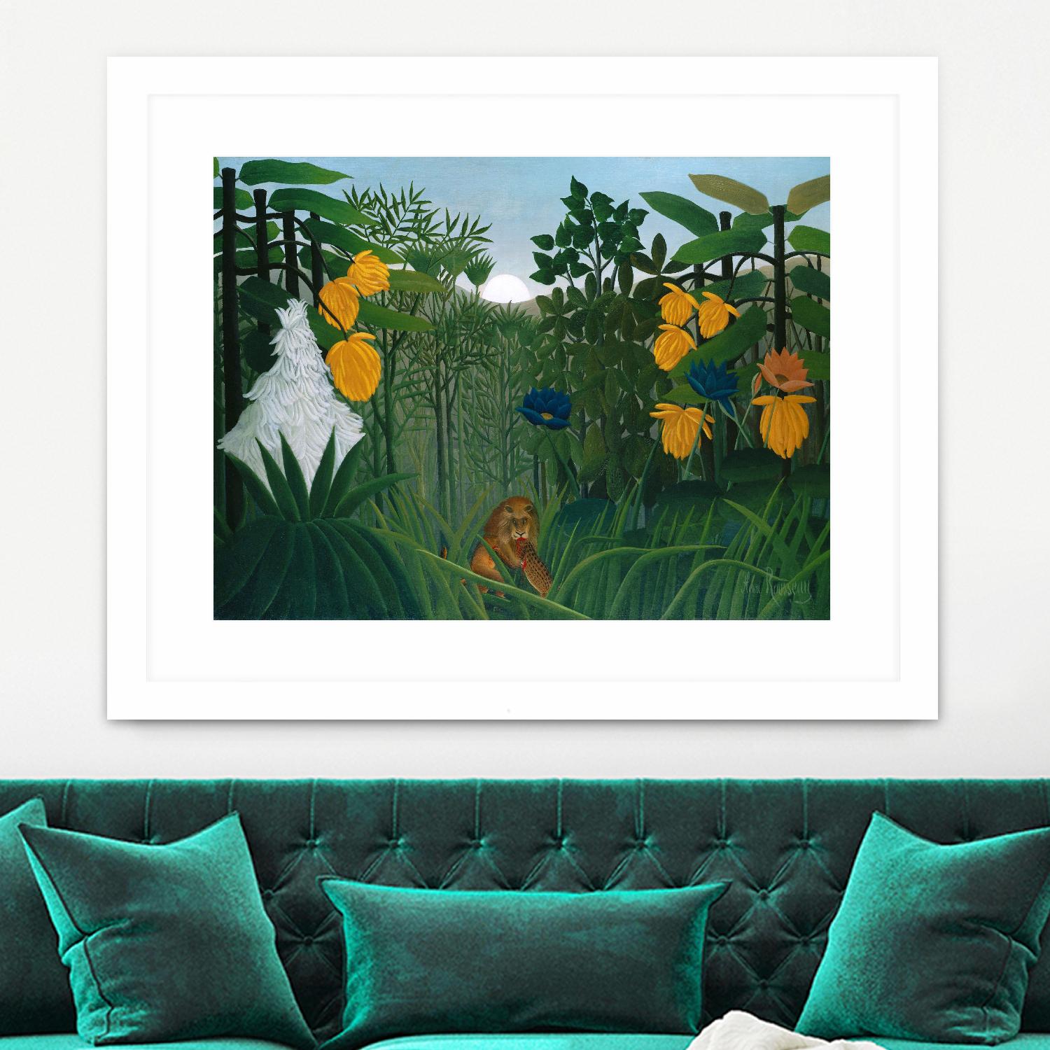 The Repast of the Lion by Henri Rousseau on GIANT ART - multicolor museum; landscapes; animals