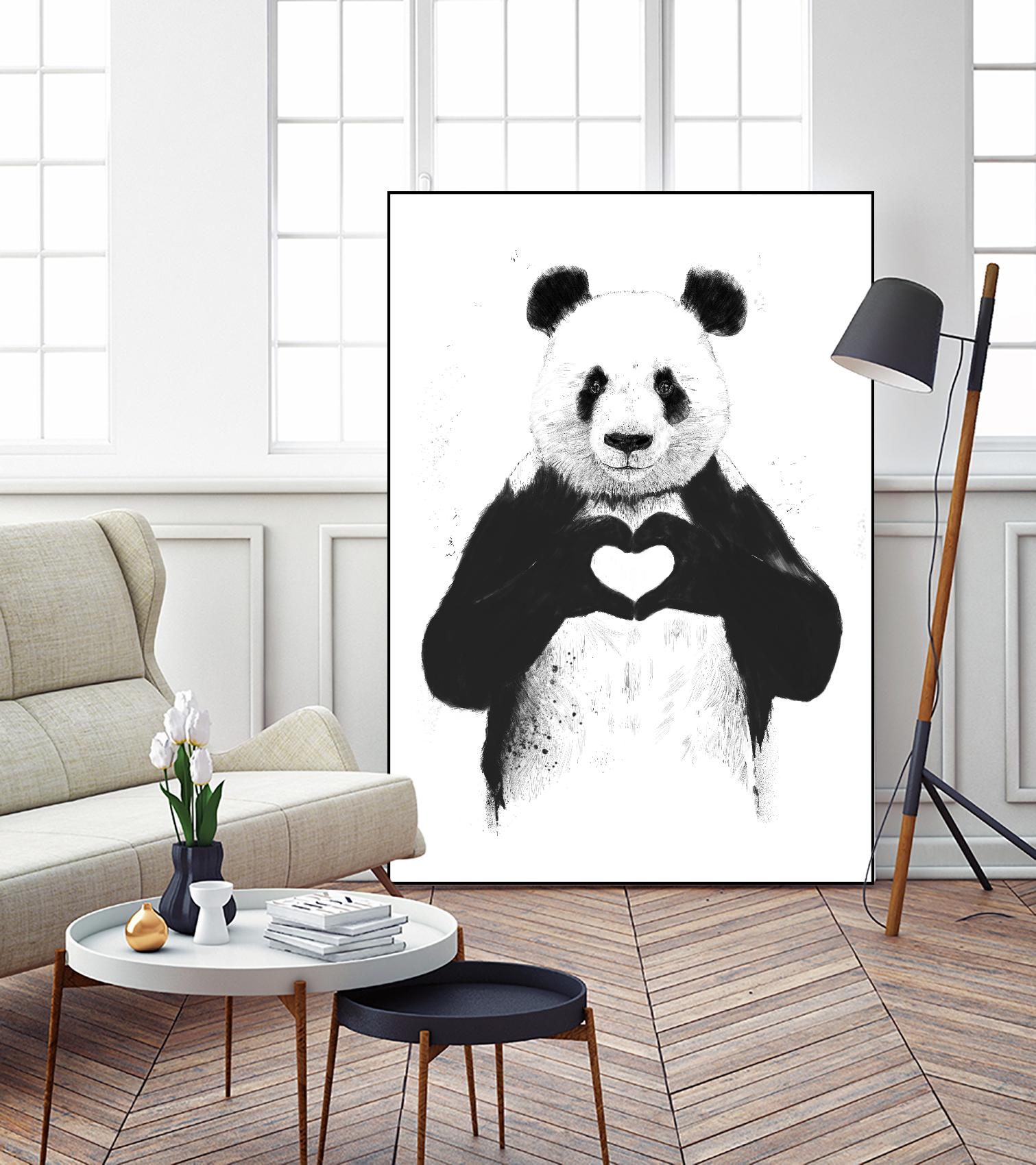 All You Need is Love by Balazs Solti on GIANT ART - white animals