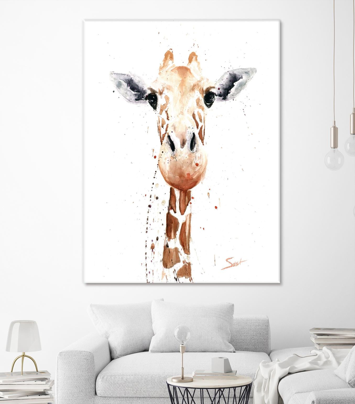 Giraffe Watercolor by Eric Sweet on GIANT ART - multicolor animals; contemporary