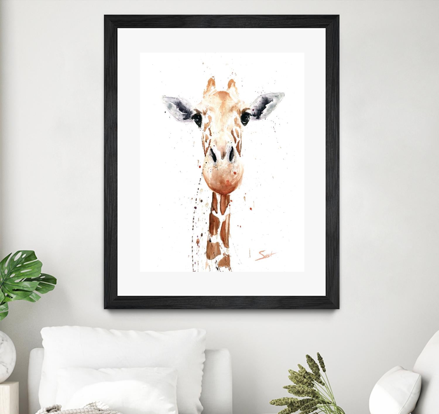 Giraffe Watercolor by Eric Sweet on GIANT ART - multicolor animals; contemporary