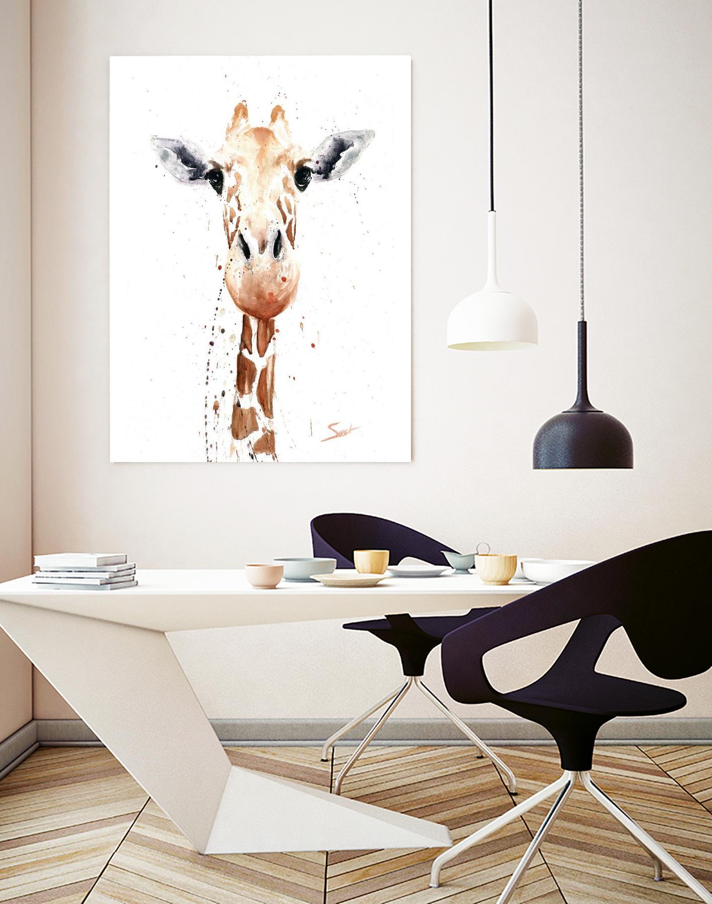 Giraffe Watercolor by Eric Sweet on GIANT ART - multicolor animals; contemporary