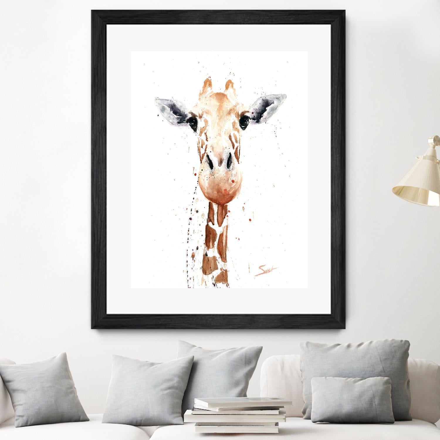 Giraffe Watercolor by Eric Sweet on GIANT ART - multicolor animals; contemporary