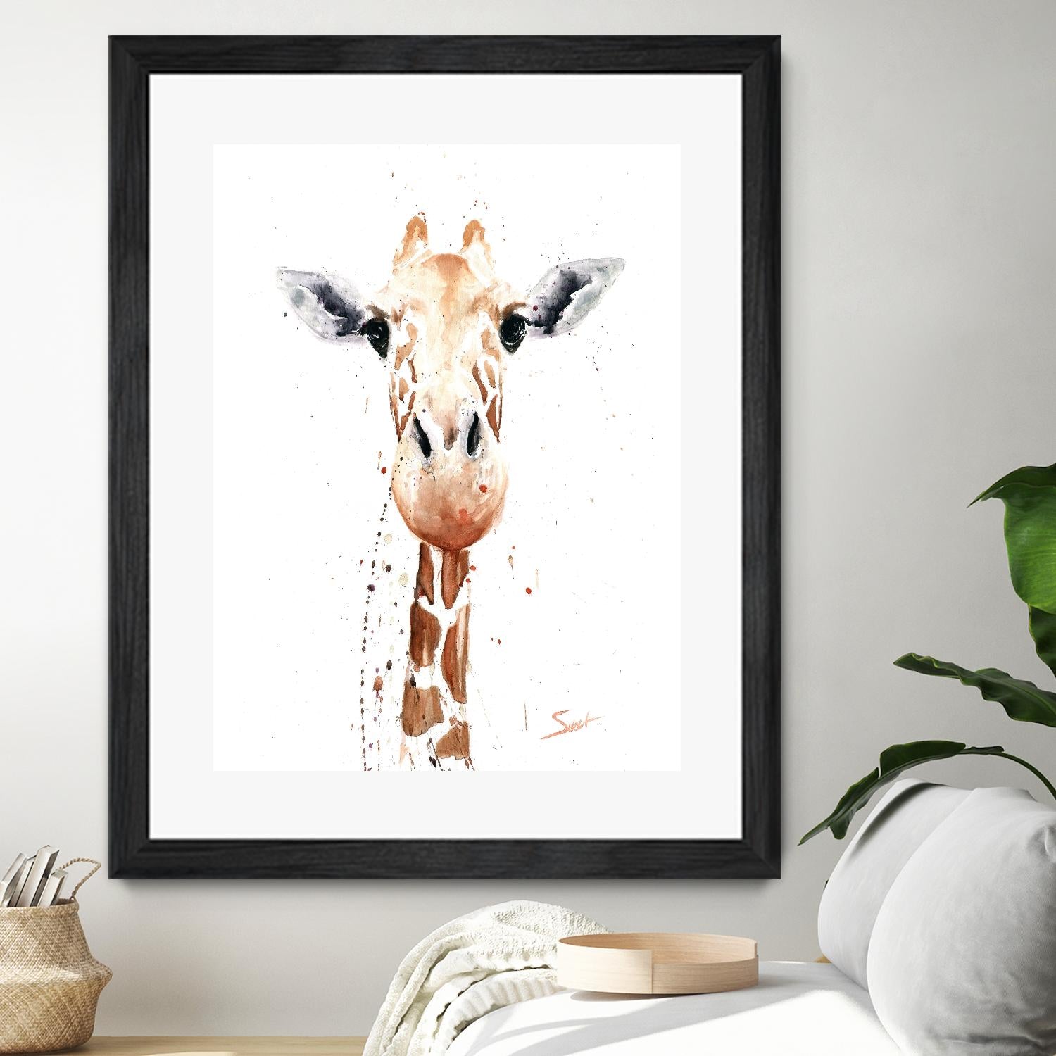 Giraffe Watercolor by Eric Sweet on GIANT ART - multicolor animals; contemporary