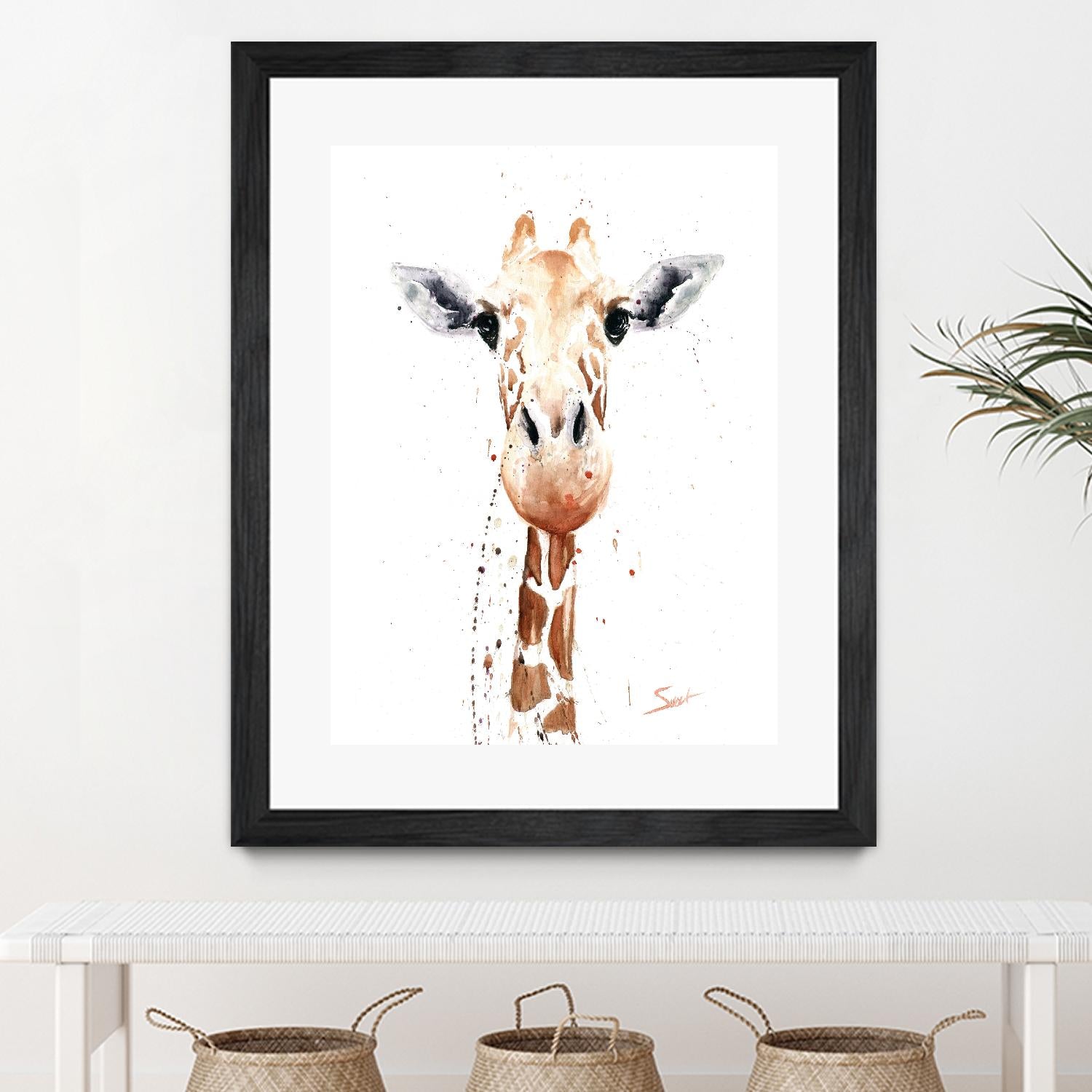 Giraffe Watercolor by Eric Sweet on GIANT ART - multicolor animals; contemporary