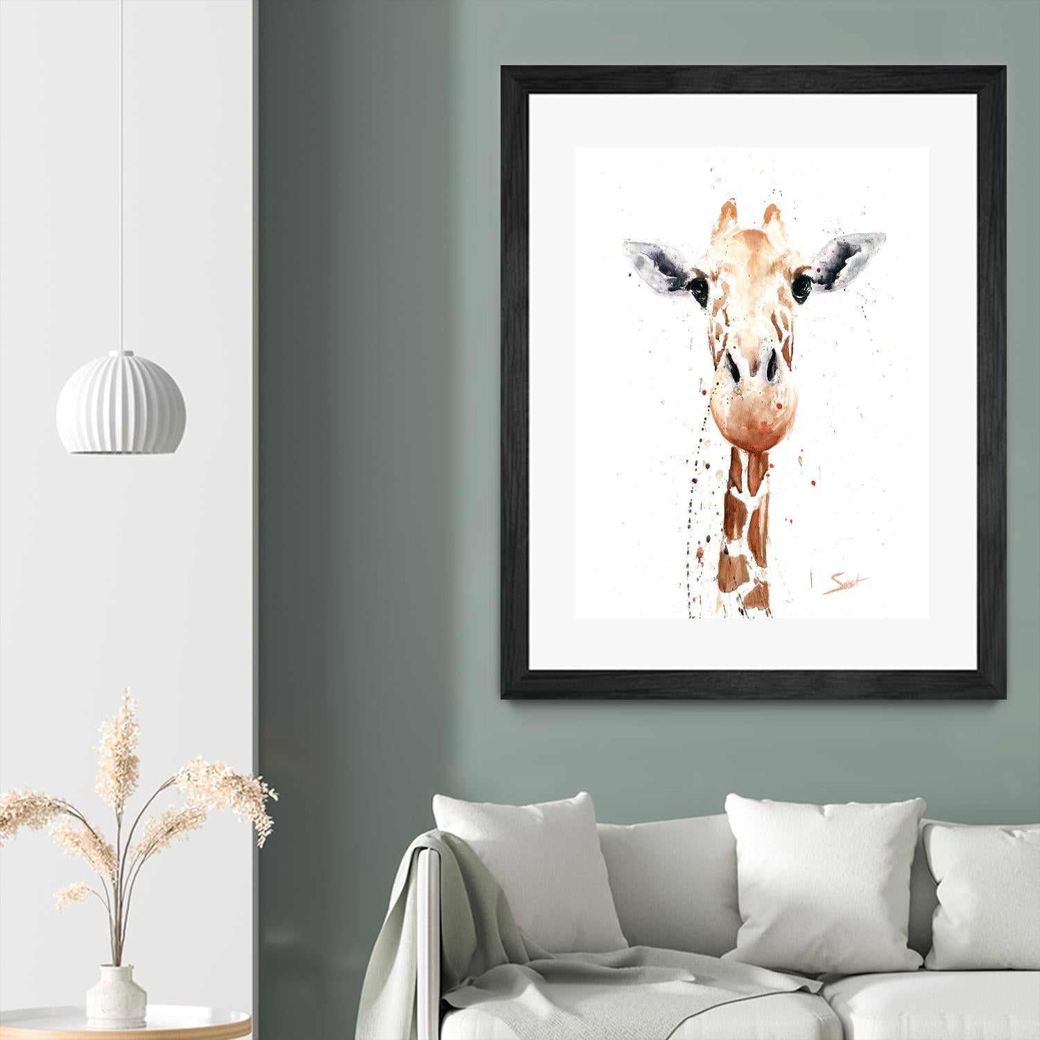 Giraffe Watercolor by Eric Sweet on GIANT ART - multicolor animals; contemporary