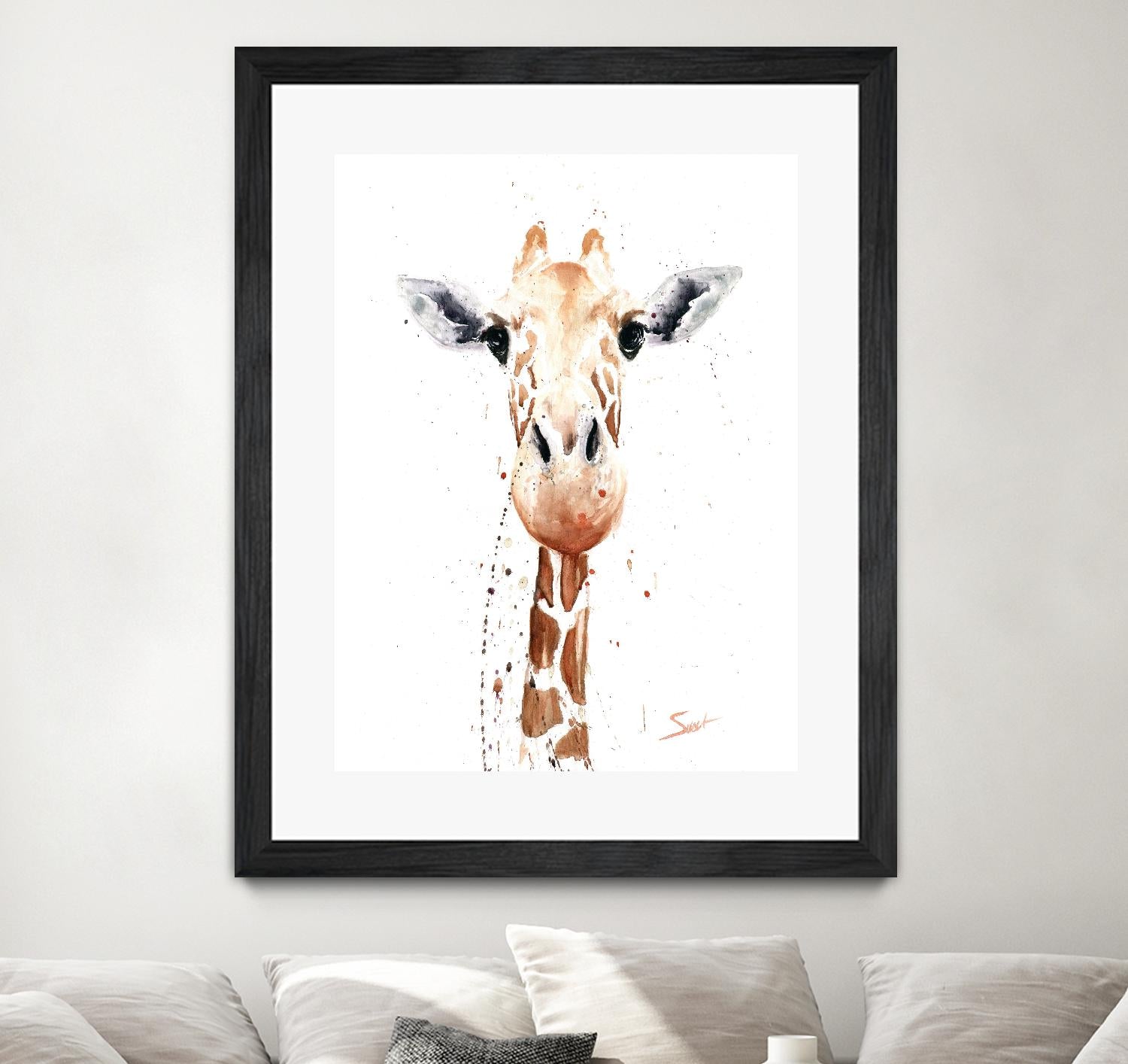Giraffe Watercolor by Eric Sweet on GIANT ART - multicolor animals; contemporary
