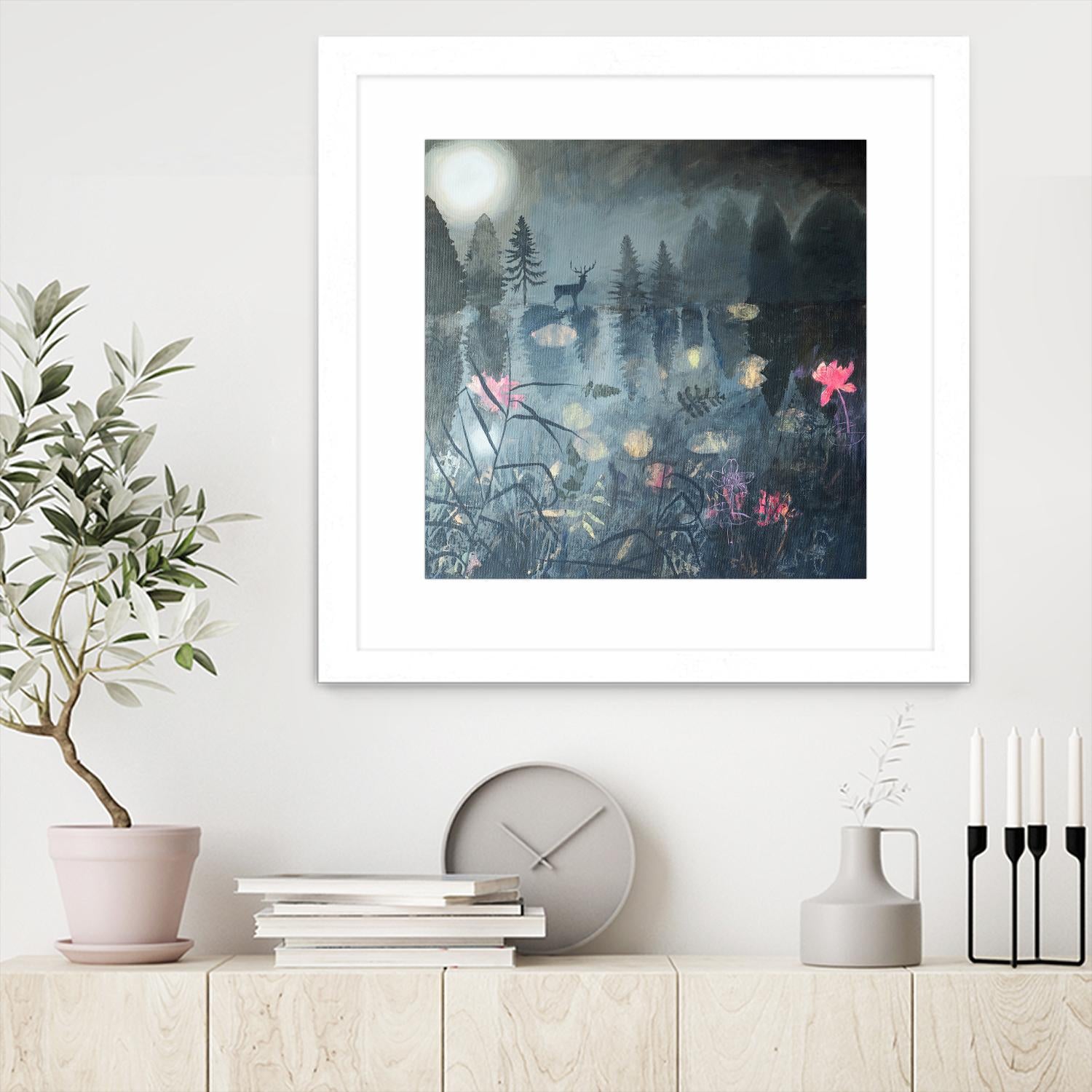 Moonlit Moment by Dawn Stacey on GIANT ART - multicolor contemporary; animals; landscapes