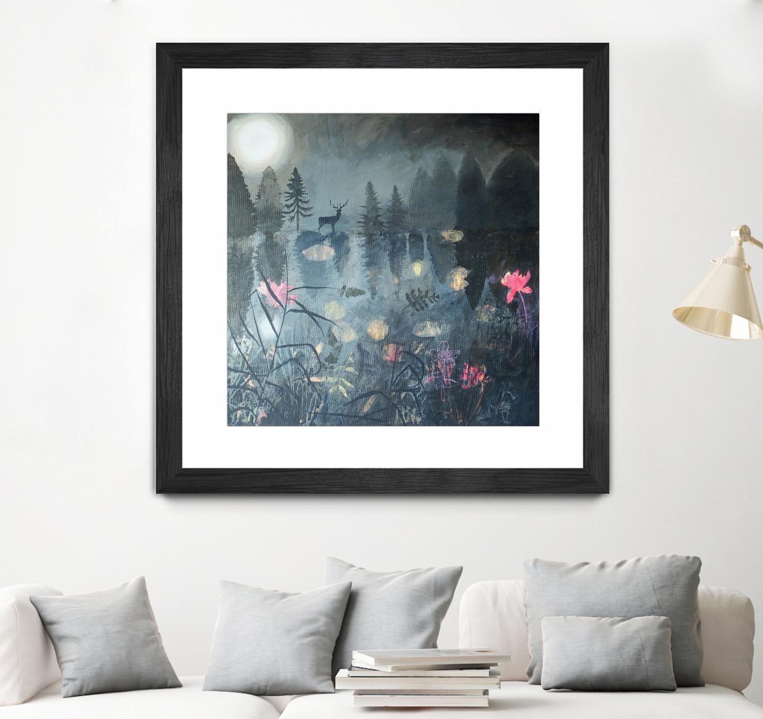 Moonlit Moment by Dawn Stacey on GIANT ART - multicolor contemporary; animals; landscapes