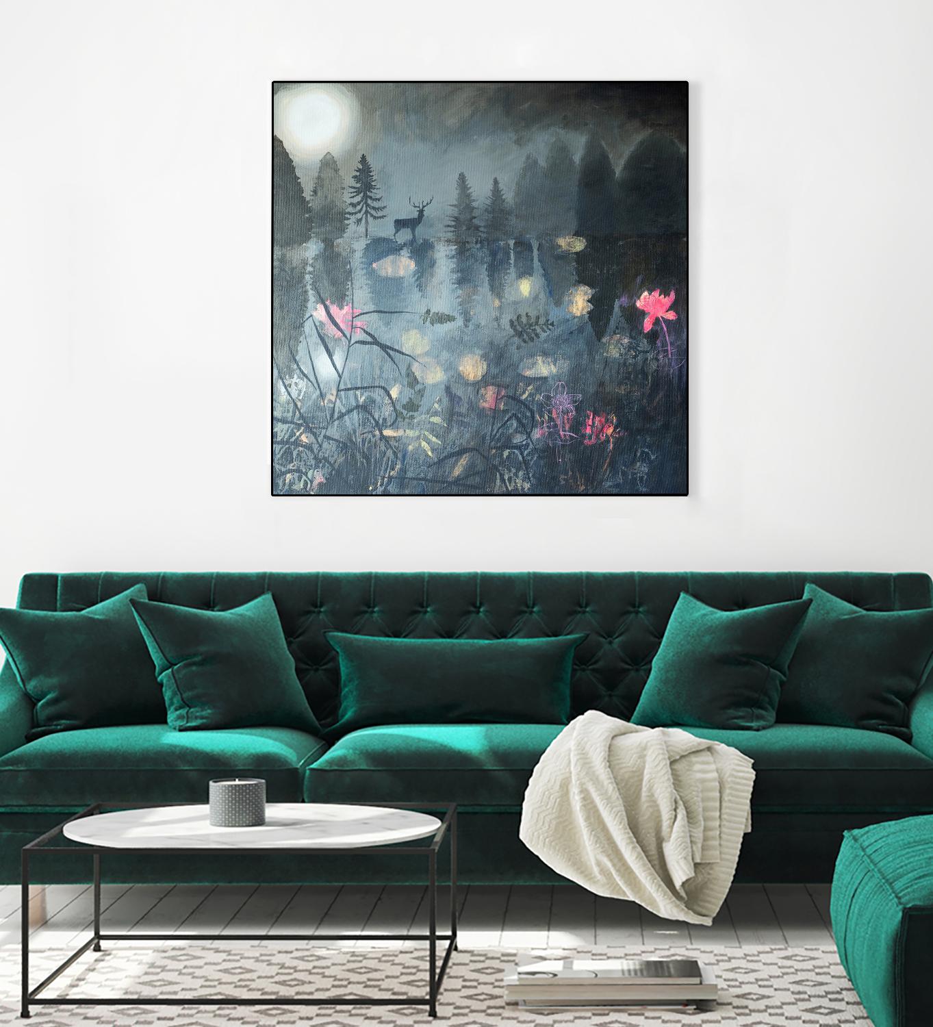 Moonlit Moment by Dawn Stacey on GIANT ART - multicolor contemporary; animals; landscapes