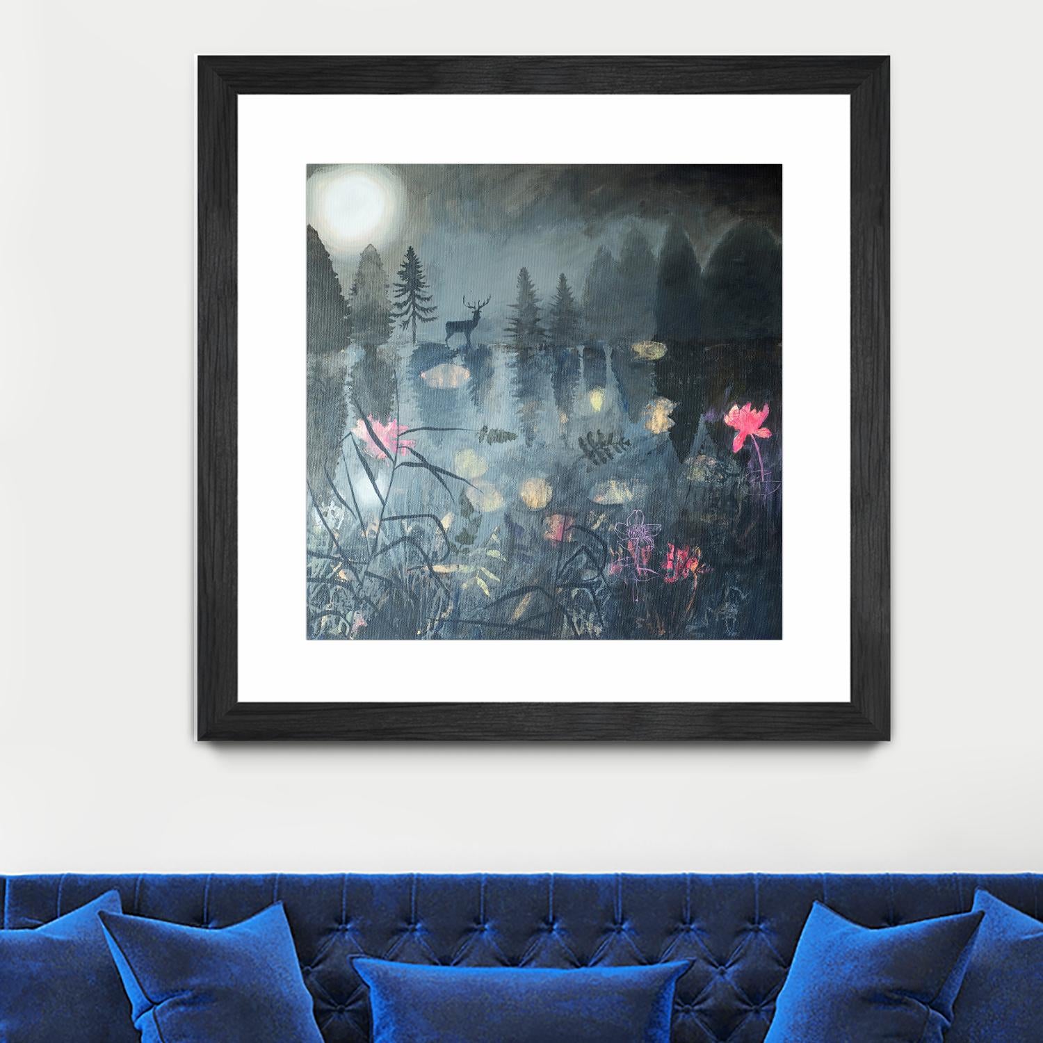 Moonlit Moment by Dawn Stacey on GIANT ART - multicolor contemporary; animals; landscapes