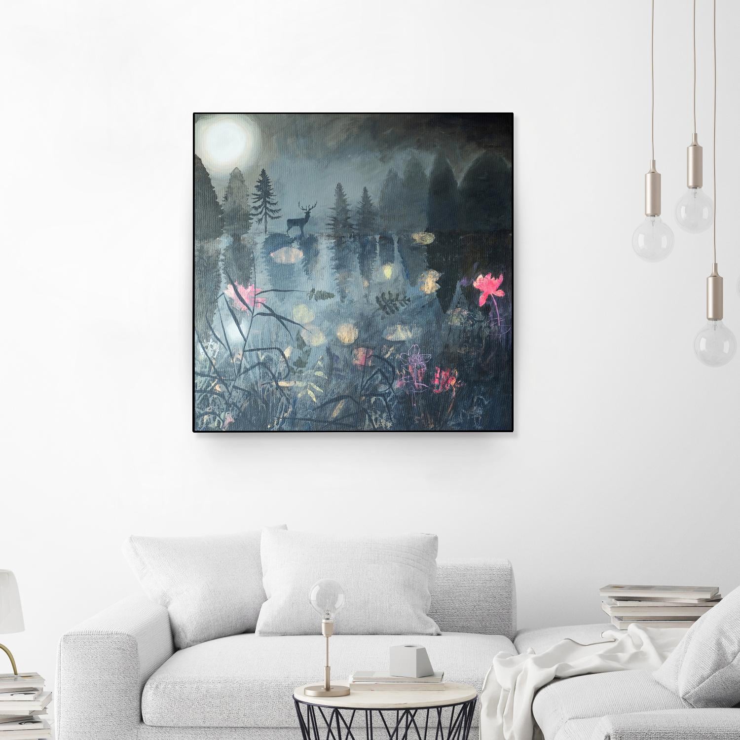 Moonlit Moment by Dawn Stacey on GIANT ART - multicolor contemporary; animals; landscapes