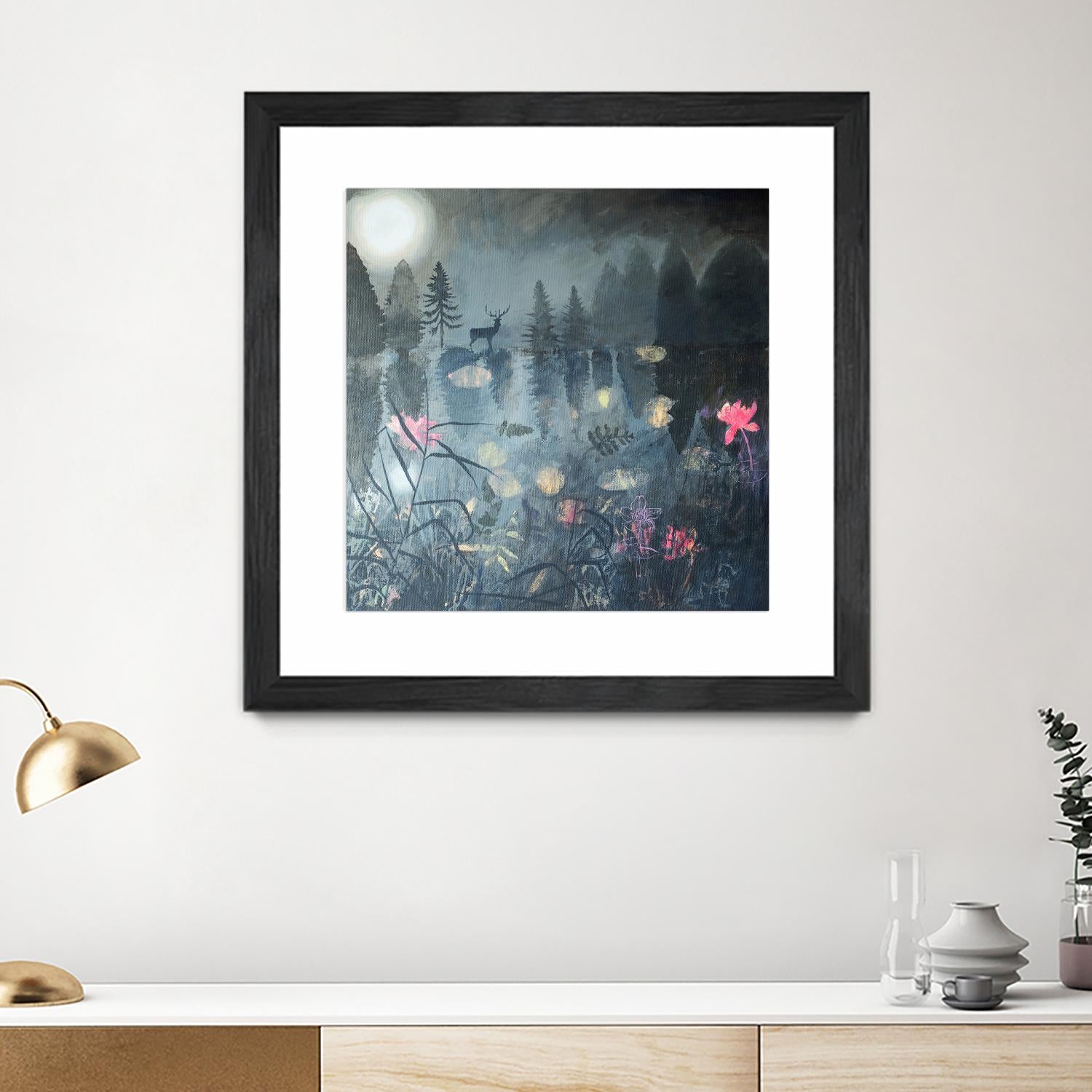 Moonlit Moment by Dawn Stacey on GIANT ART - multicolor contemporary; animals; landscapes