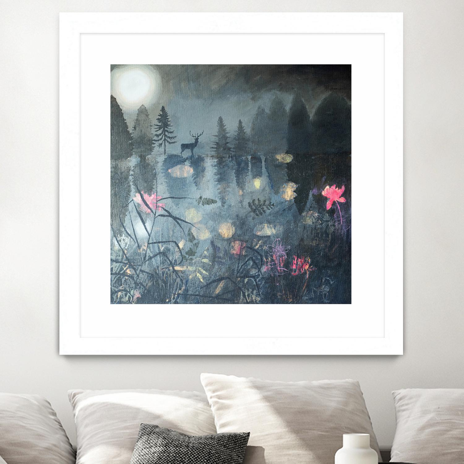 Moonlit Moment by Dawn Stacey on GIANT ART - multicolor contemporary; animals; landscapes