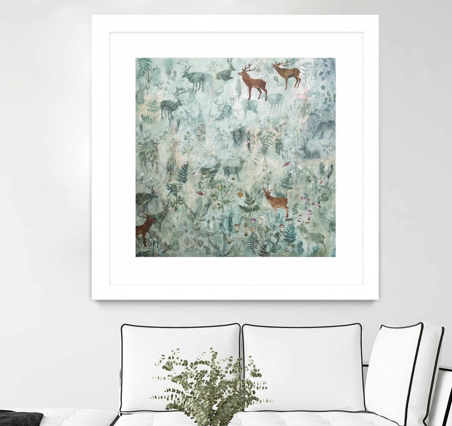 Stags in Mist by Dawn Stacey on GIANT ART - multicolor contemporary; animals