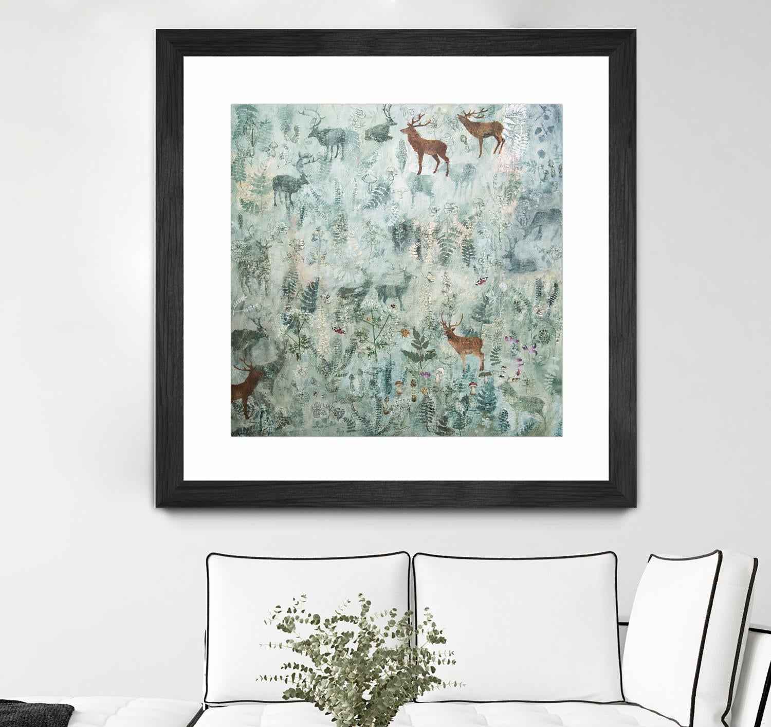 Stags in Mist by Dawn Stacey on GIANT ART - multicolor contemporary; animals