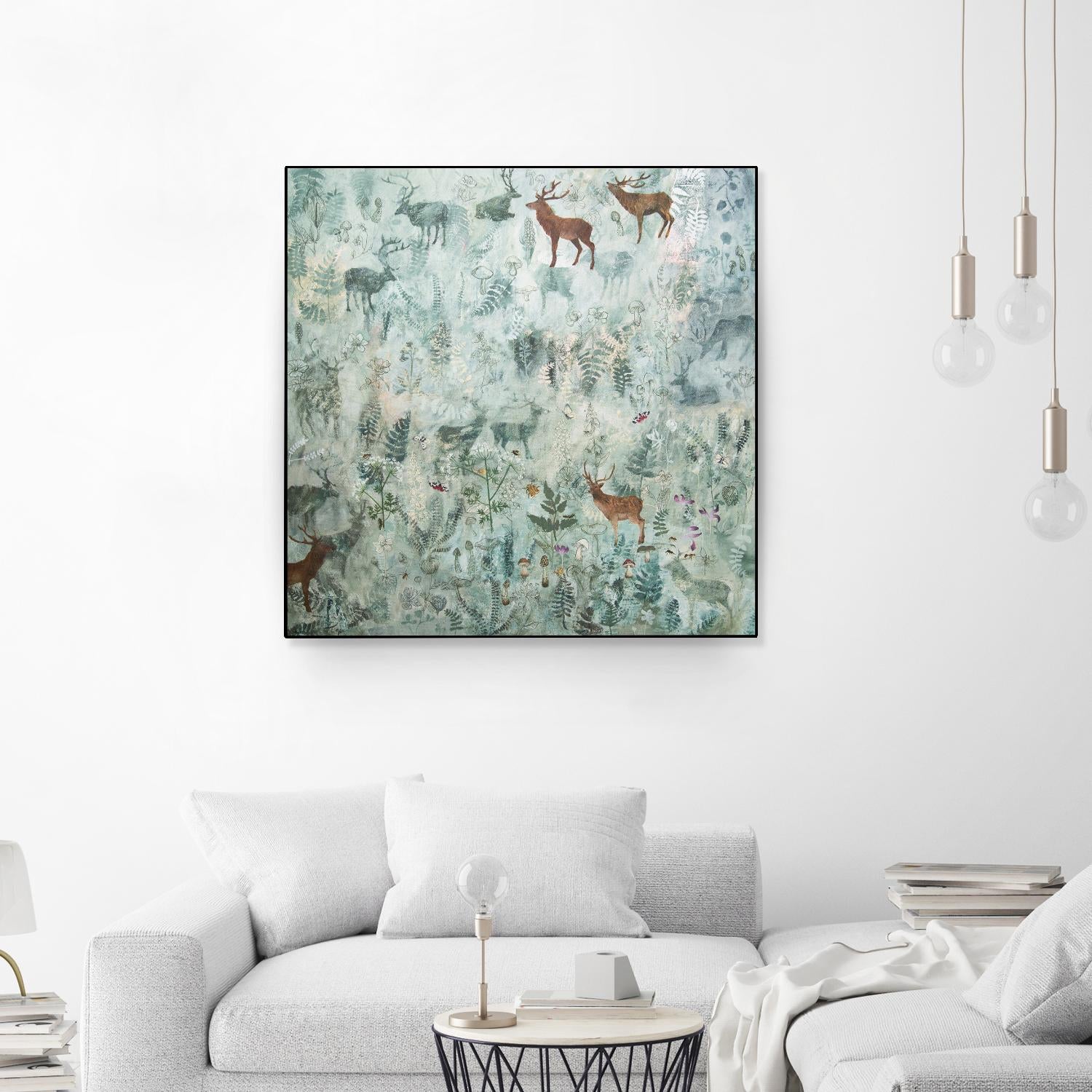 Stags in Mist by Dawn Stacey on GIANT ART - multicolor contemporary; animals
