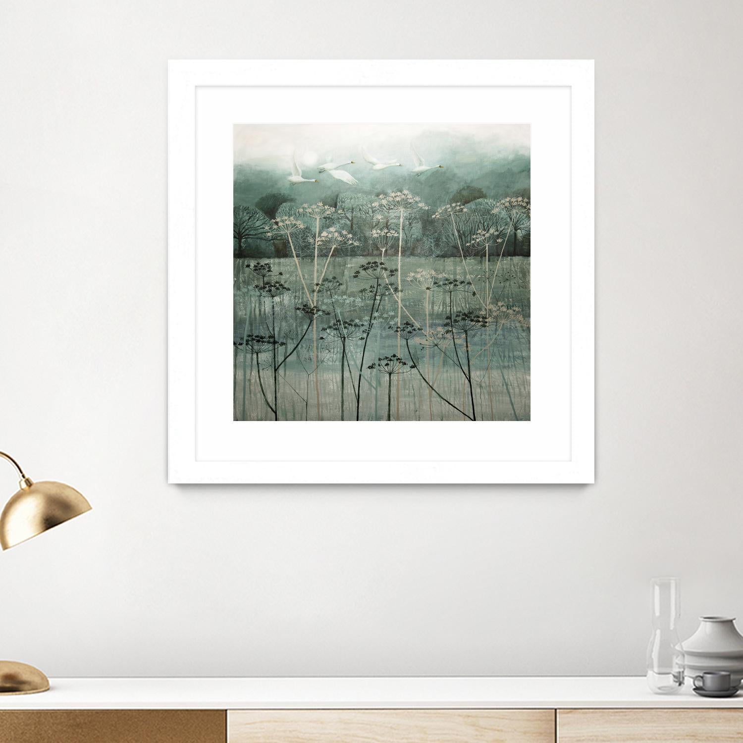 Swans Flying High by Dawn Stacey on GIANT ART - multicolor contemporary