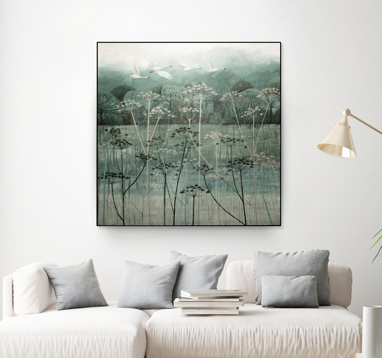 Swans Flying High by Dawn Stacey on GIANT ART - multicolor contemporary