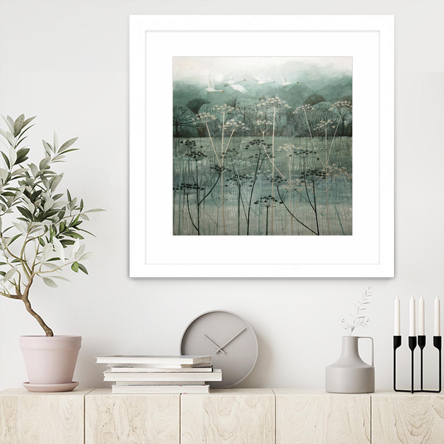 Swans Flying High by Dawn Stacey on GIANT ART - multicolor contemporary