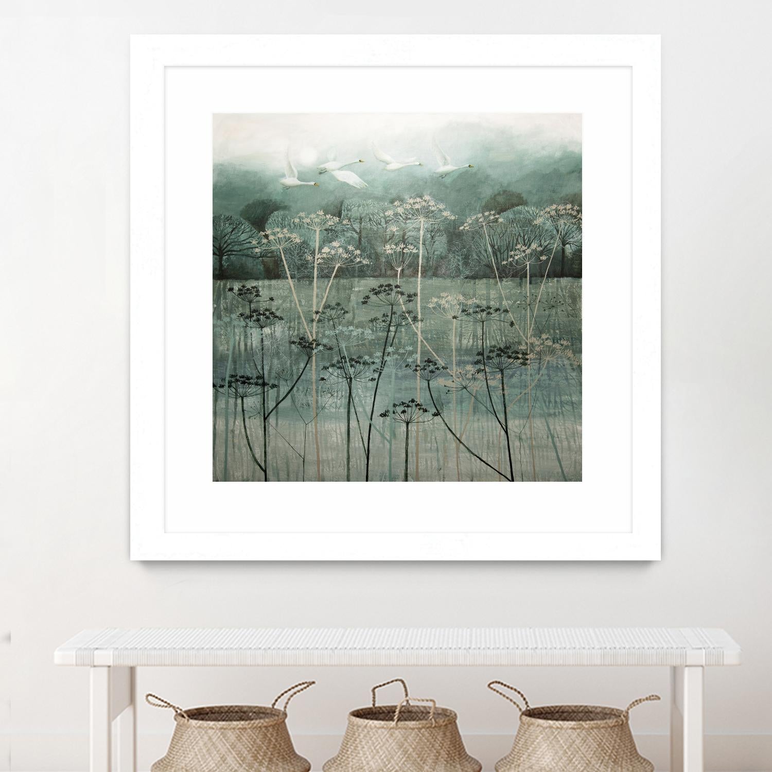 Swans Flying High by Dawn Stacey on GIANT ART - multicolor contemporary